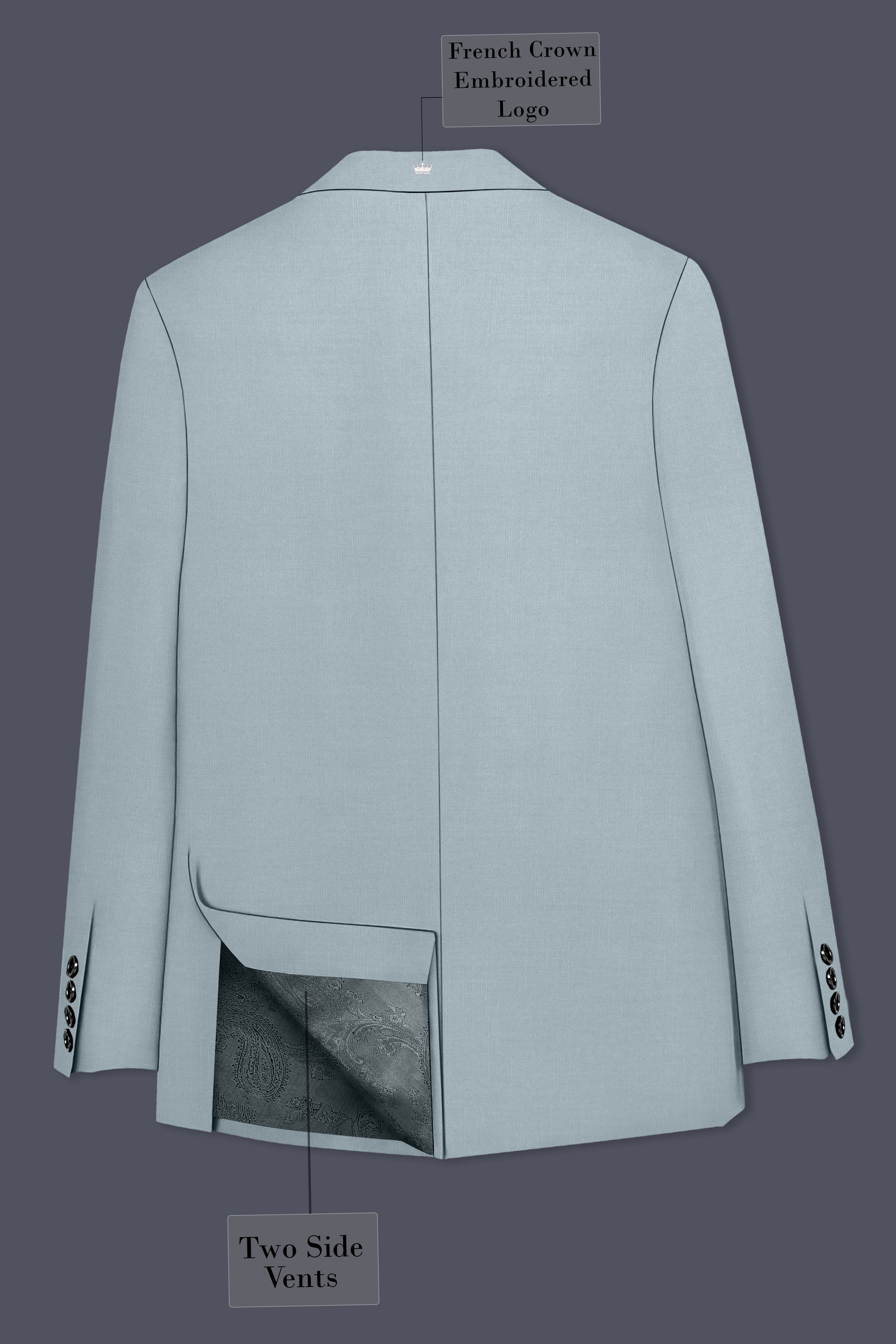 Valtor-Pewter Gray Wool Rich Slight Stretch Single Breasted Blazer
