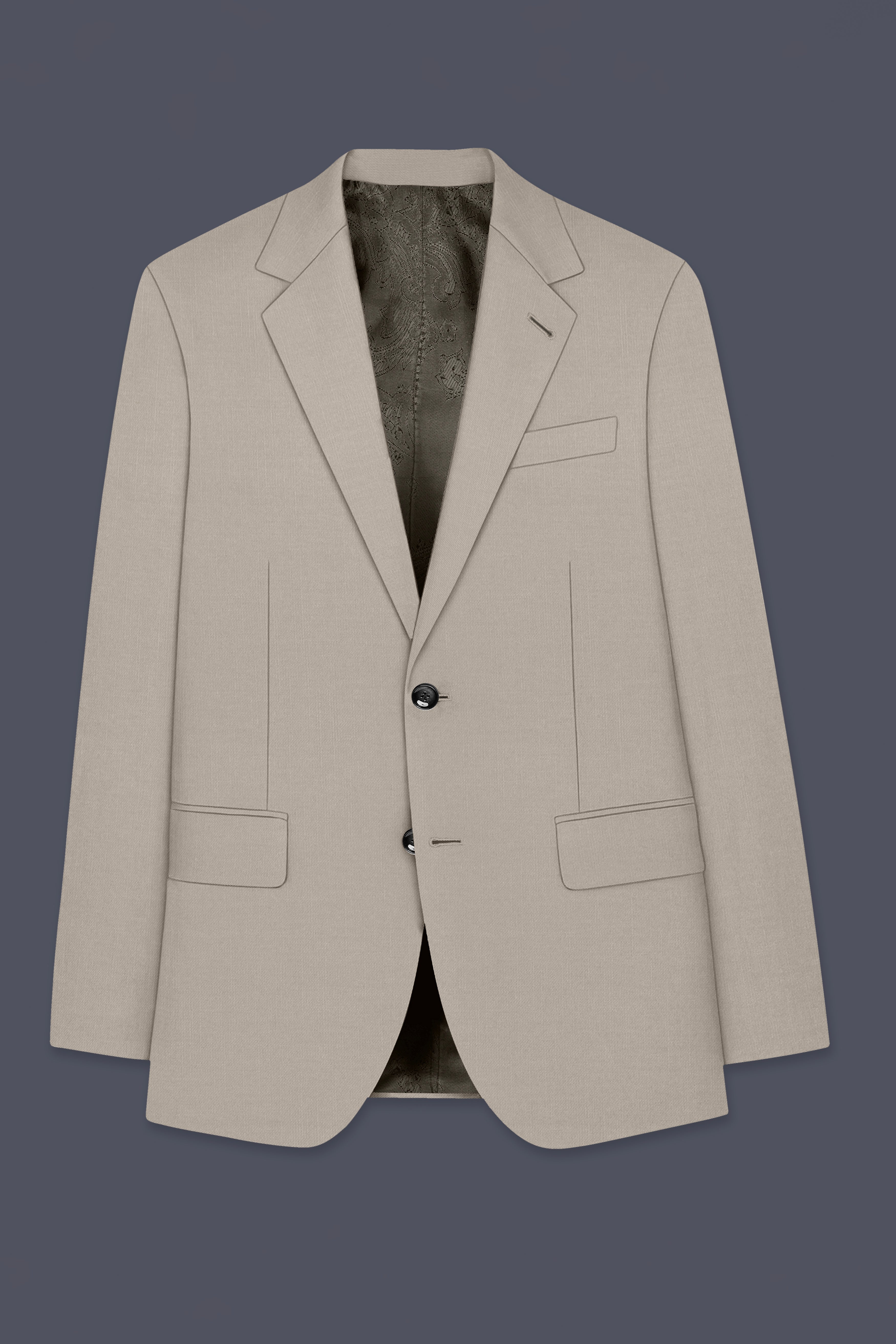 Sterling-Martini Cream Wool Rich Slight Stretch Single Breasted Blazer