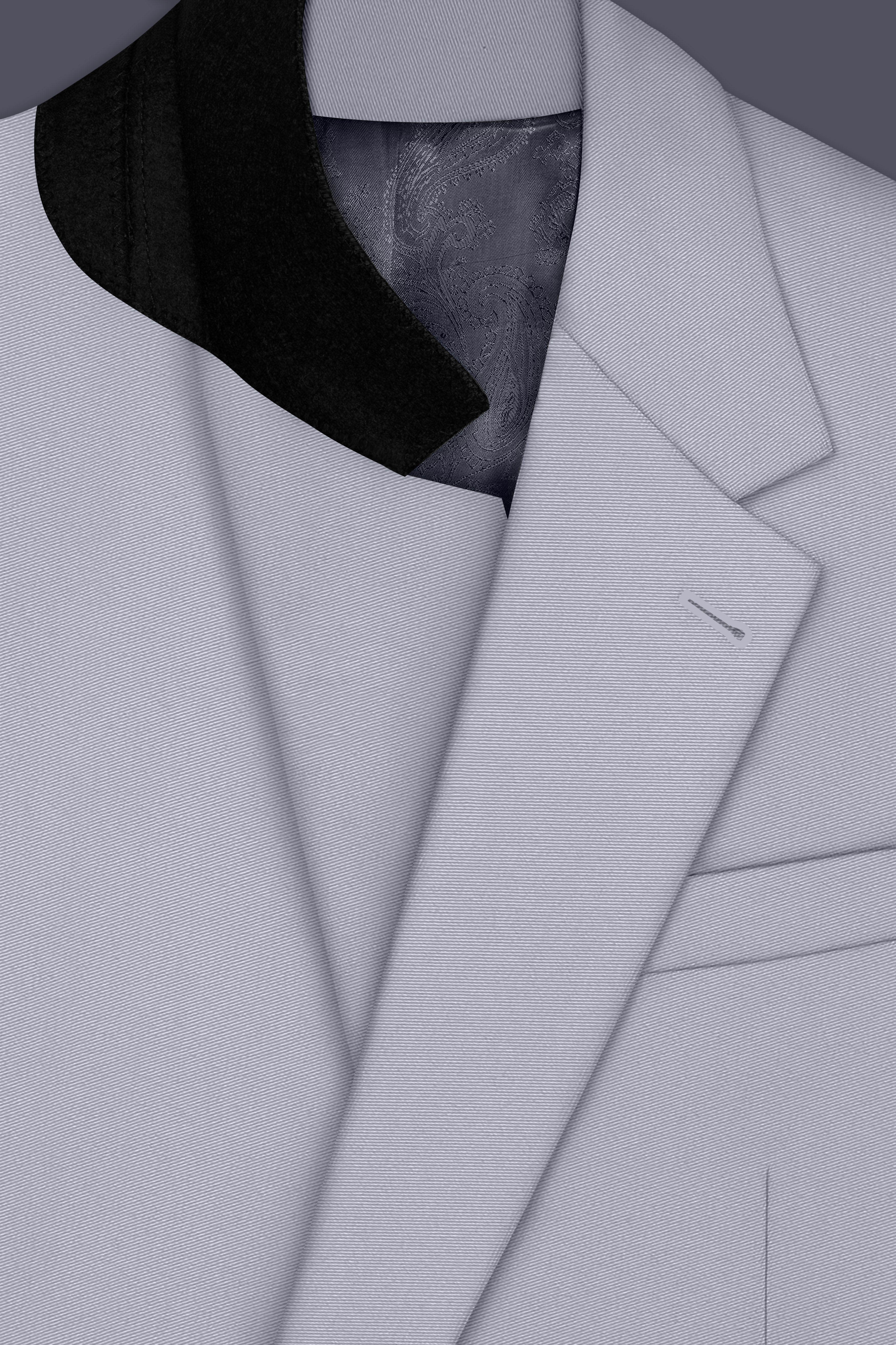 Ashvaro-Manatee Gray Slight Stretch Subtle Sheen Poly-Viscose Single Breasted Blazer