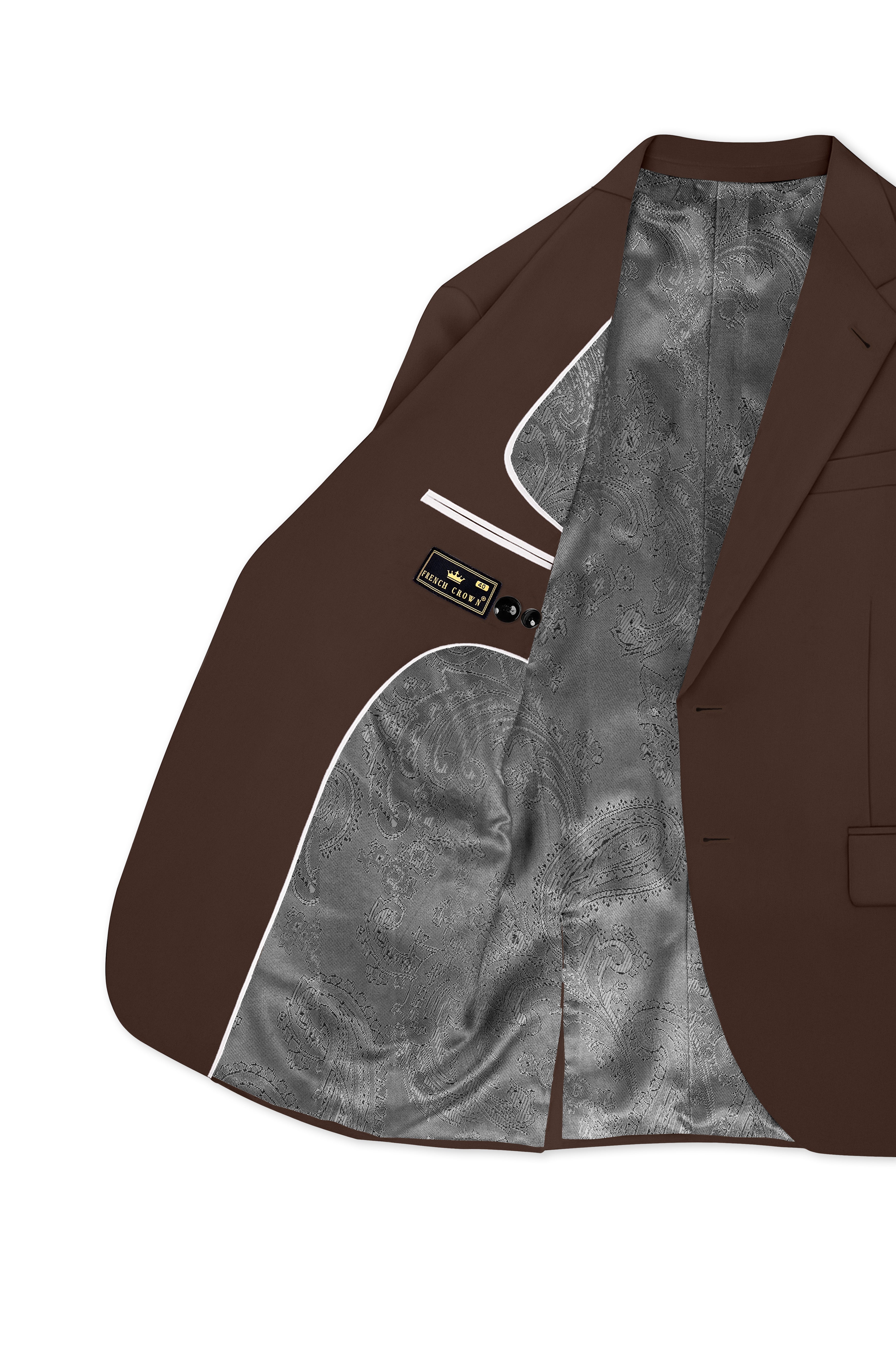 Dunaro-Taupe Brown Slight Stretch Subtle Sheen Poly-Viscose Single Breasted Blazer