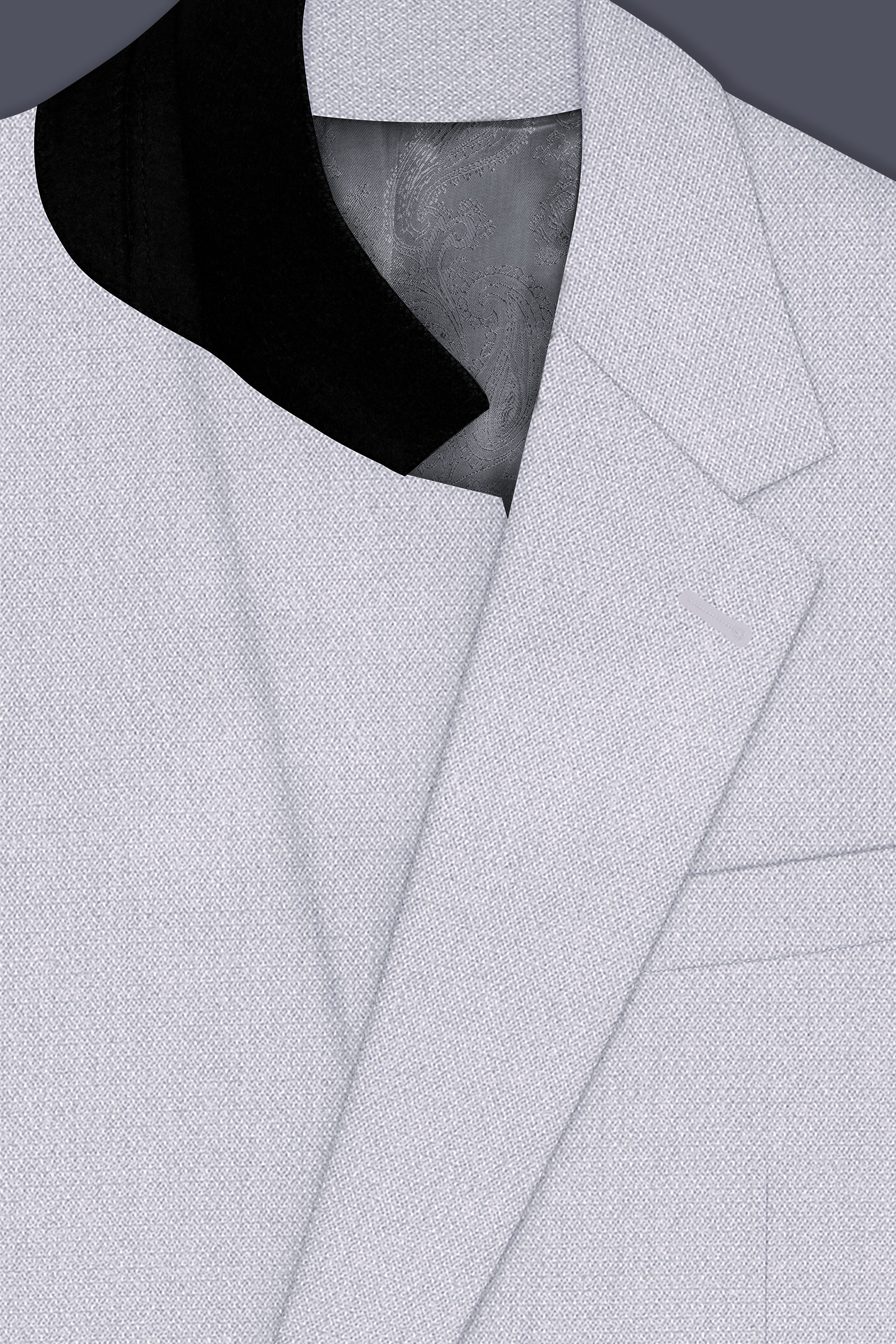 Prism-Chalice Gray Diamond Textured Wool Rich Slight Stretch Single Breasted Blazer