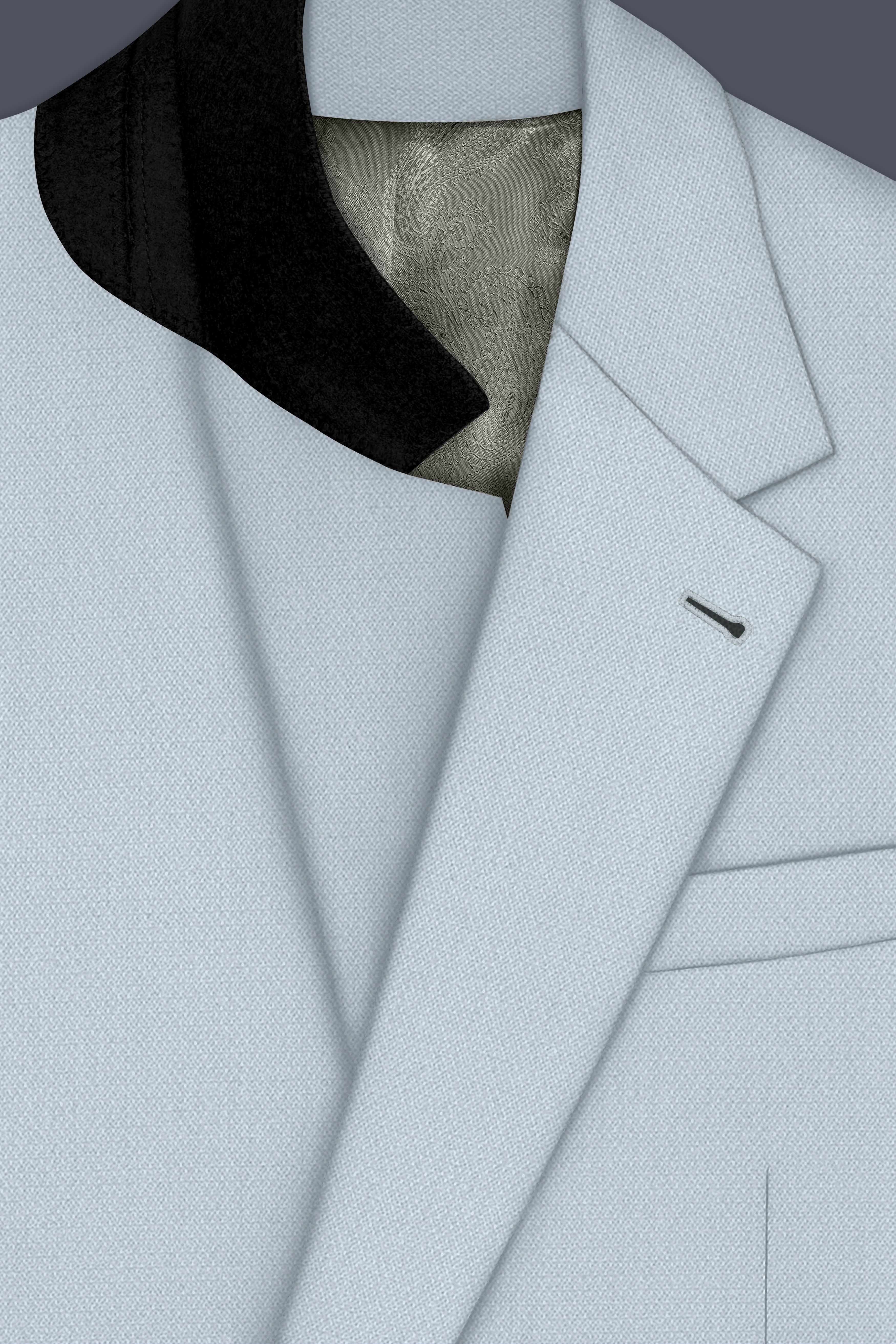 Prism-Chalice Gray Diamond Textured Wool Rich Slight Stretch Single Breasted Blazer