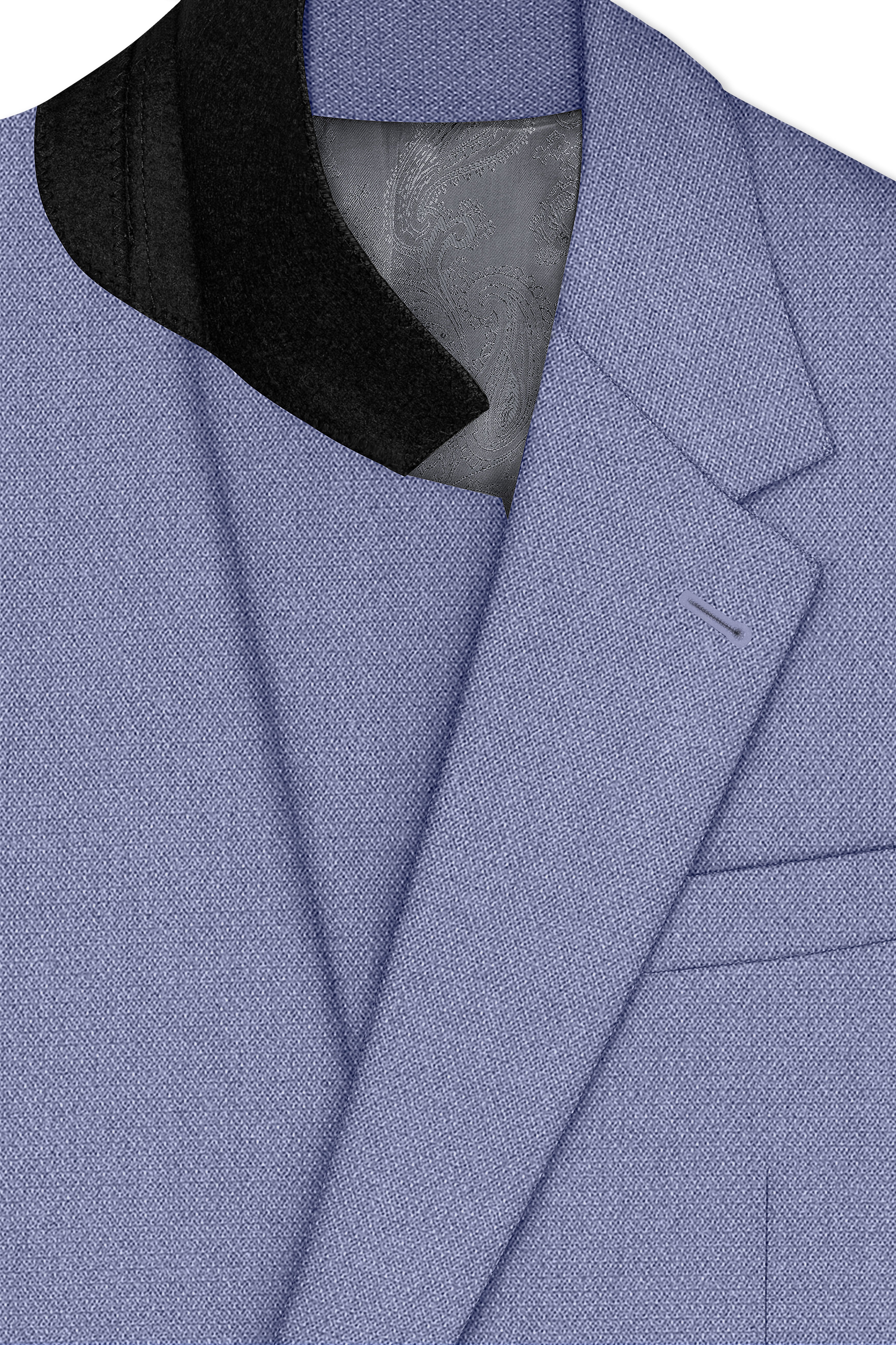 Harbor-Waterloo Blue Diamond Textured Wool Rich Slight Stretch Single Breasted Blazer