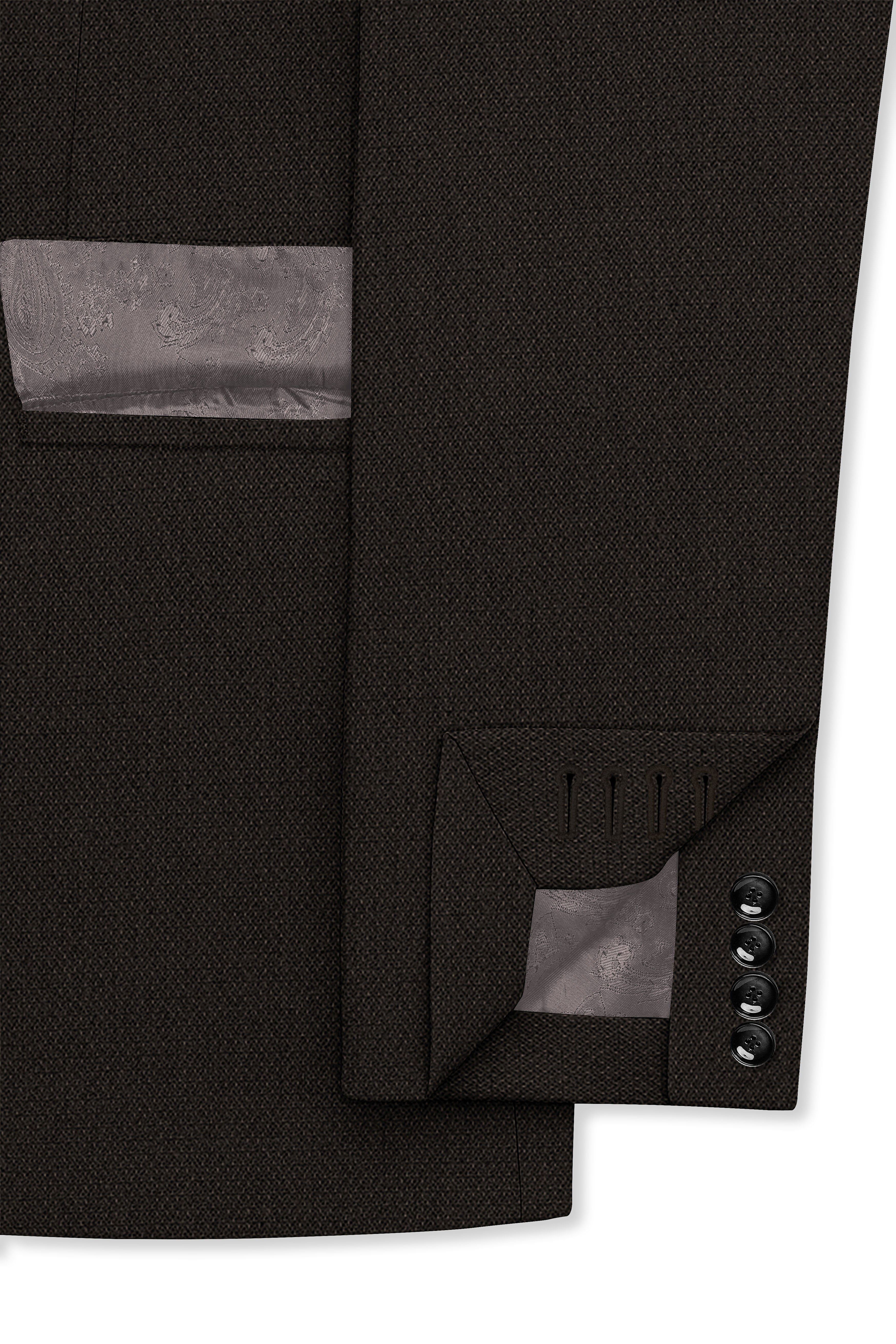 Velaro-Rangoon Green Diamond Textured Wool Rich Slight Stretch Double Breasted Blazer