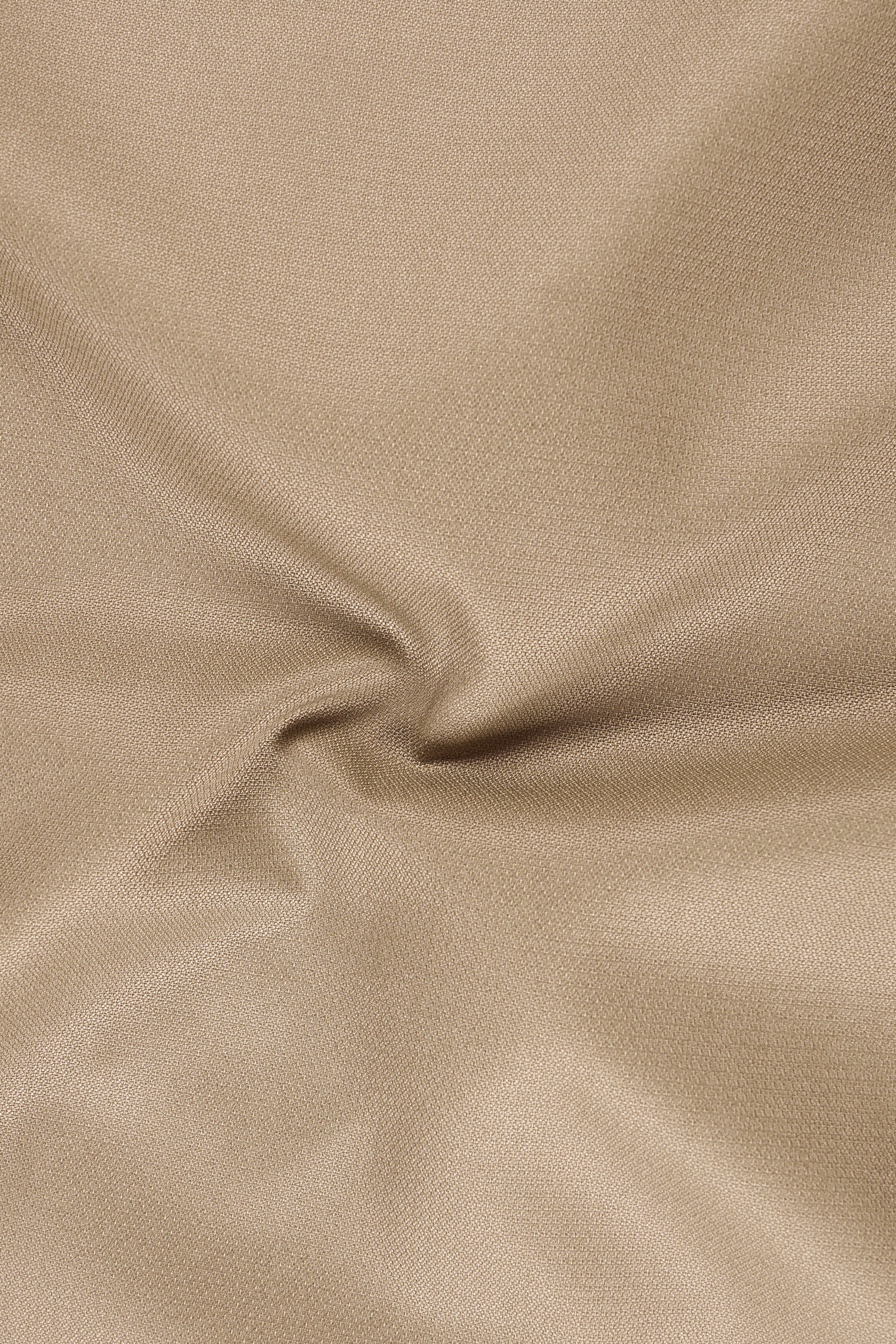 Sable-Mongoose Cream Diamond Textured Wool Rich Slight Stretch Double Breasted Blazer