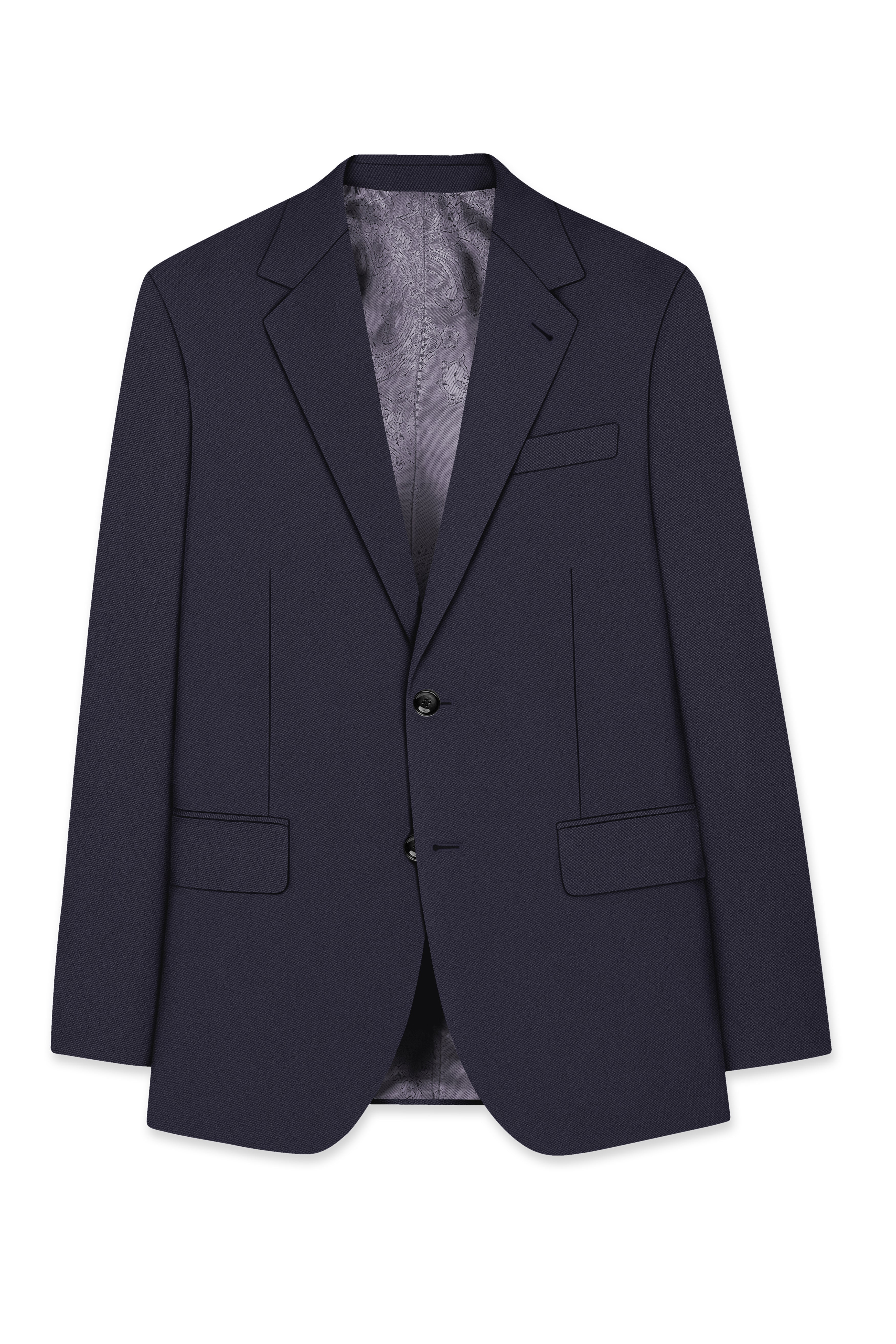 Kairo-Korean Charcoal Gray 4-Way Stretch Wrinkle-Free Wool Rich Single Breasted Blazer