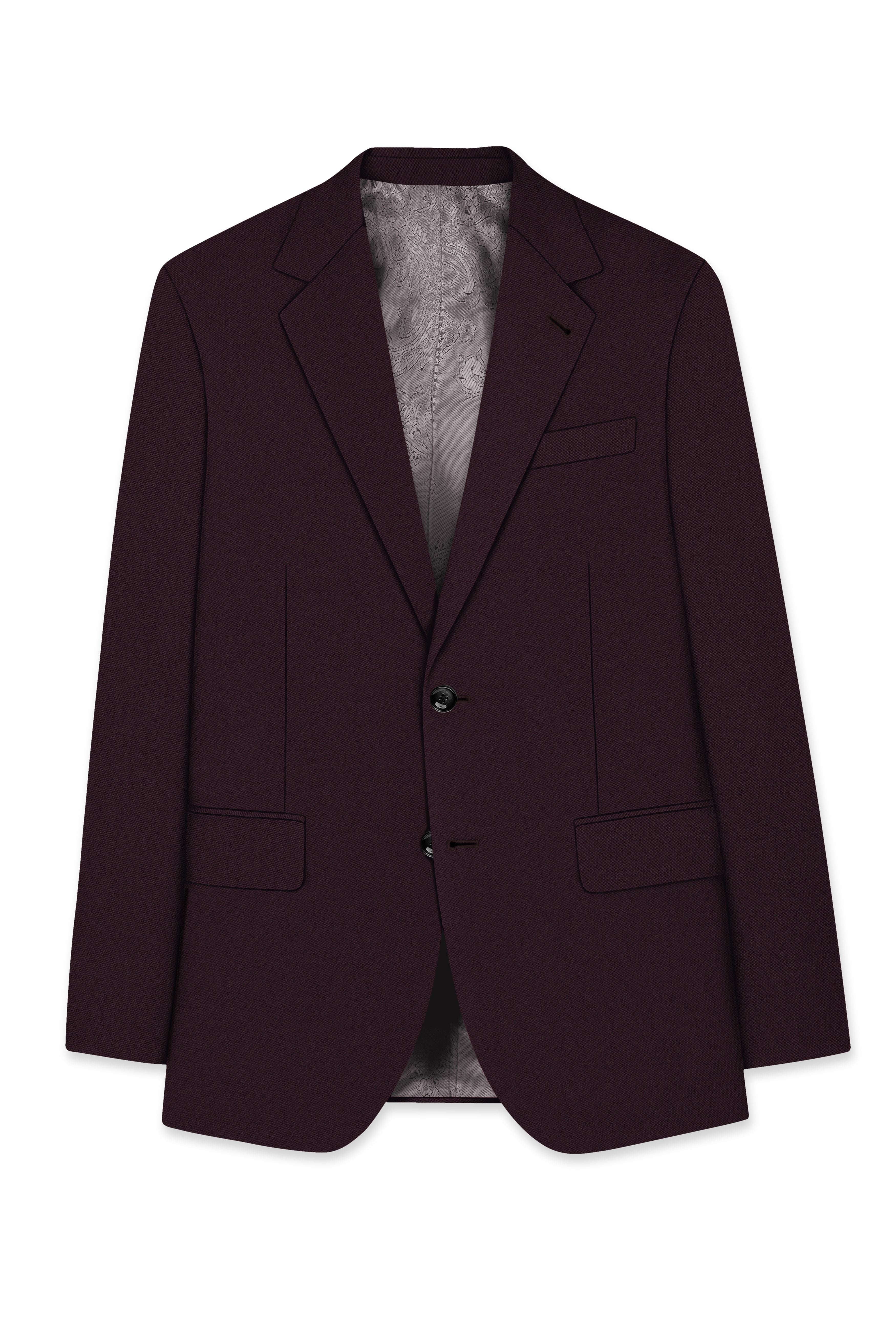 Imperio-korean Eclipse Purple 4-Way Stretch Wrinkle-Free Wool Rich Single Breasted Blazer