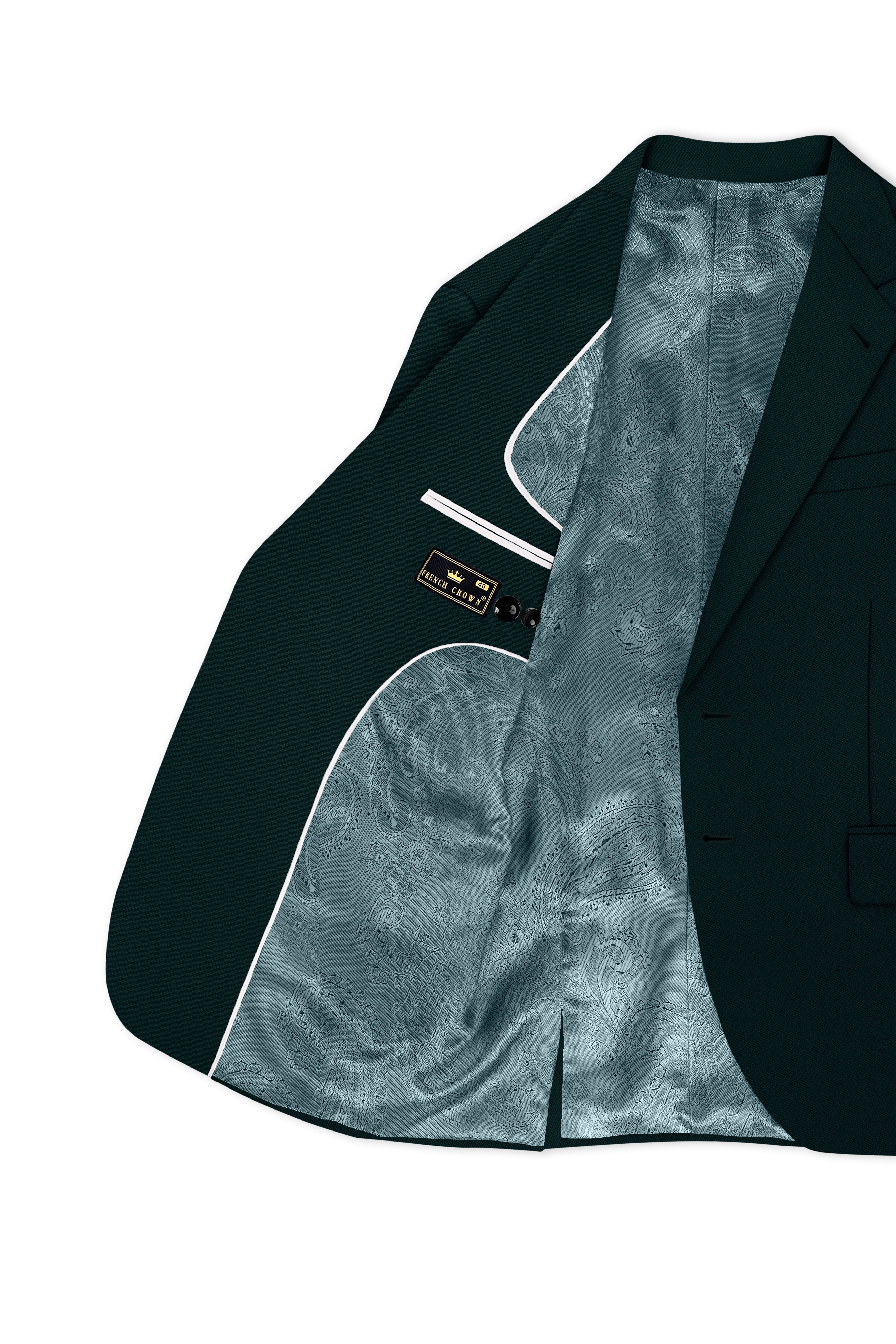 Terrain-Korean Swamp Green 4-Way Stretch Wrinkle-Free Wool Rich Single Breasted Blazer
