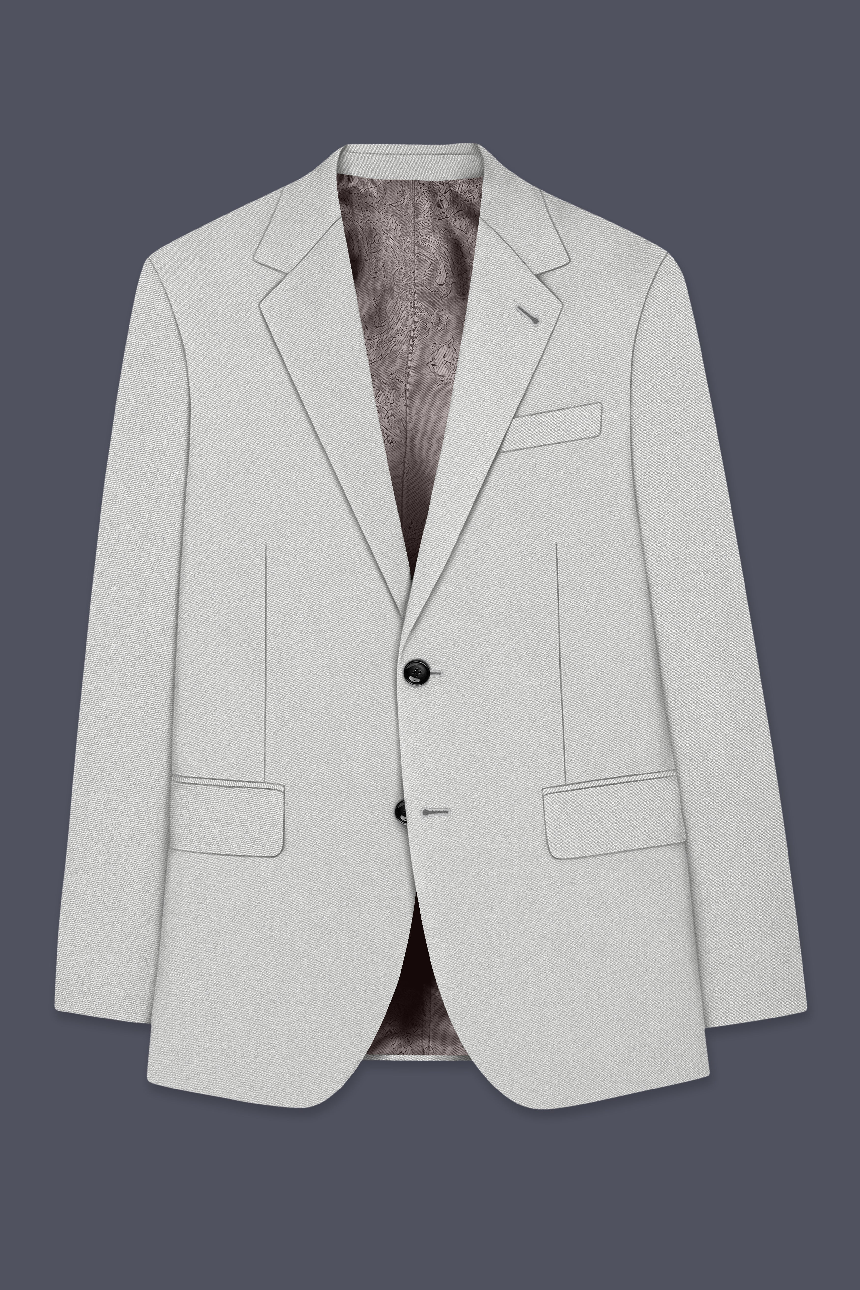 Axiom-Korean Nickel Gray 4-Way Stretch Wrinkle-Free Wool Rich Single Breasted Blazer