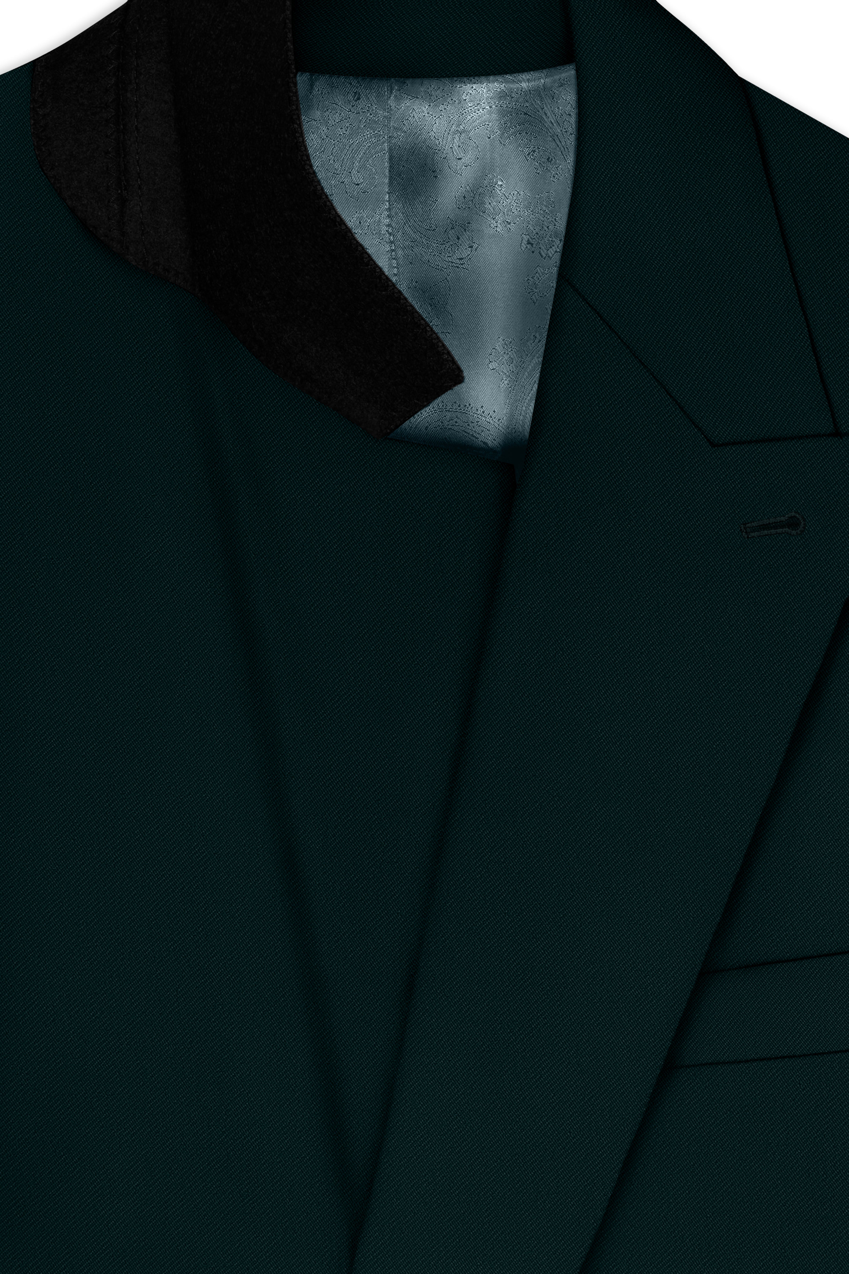 Terrain-Korean Swamp Green 4-Way Stretch Wrinkle-Free Wool Rich Double Breasted Blazer