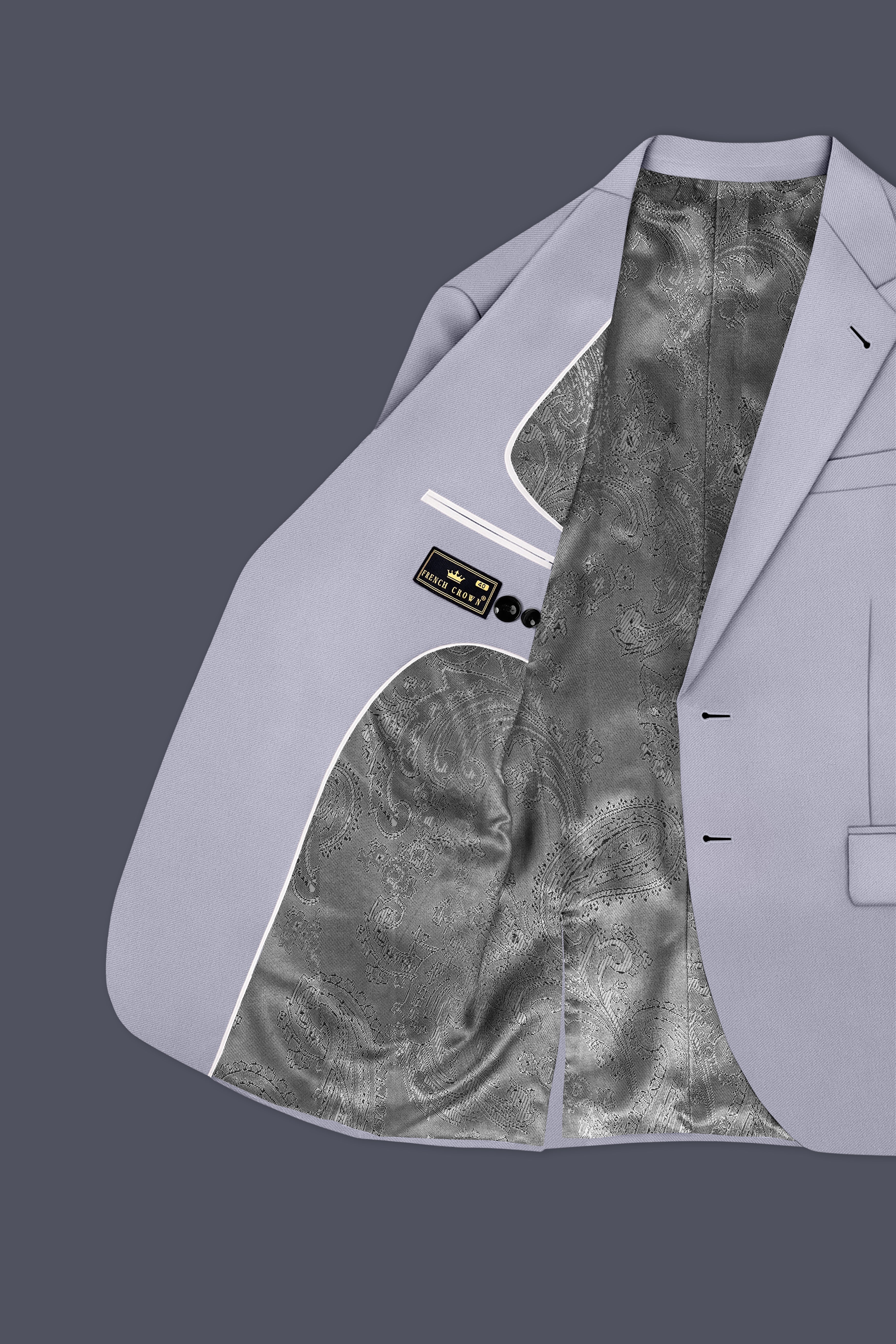 Graphite-Korean Topaz Gray 4-Way Stretch Wrinkle-Free Wool Rich Single Breasted Blazer