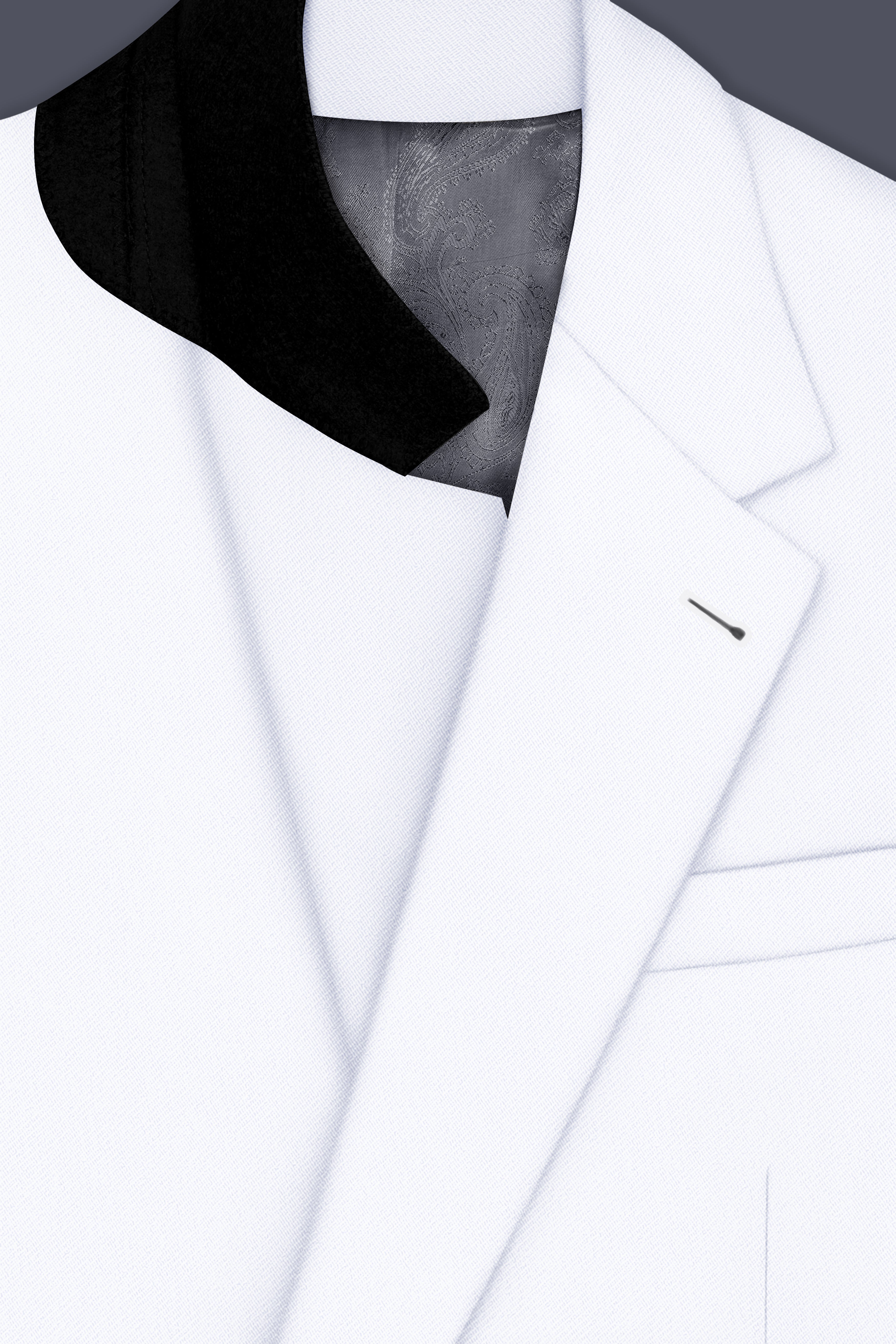Ivory-Bright White Wool Rich Slight Stretch Single Breasted Blazer