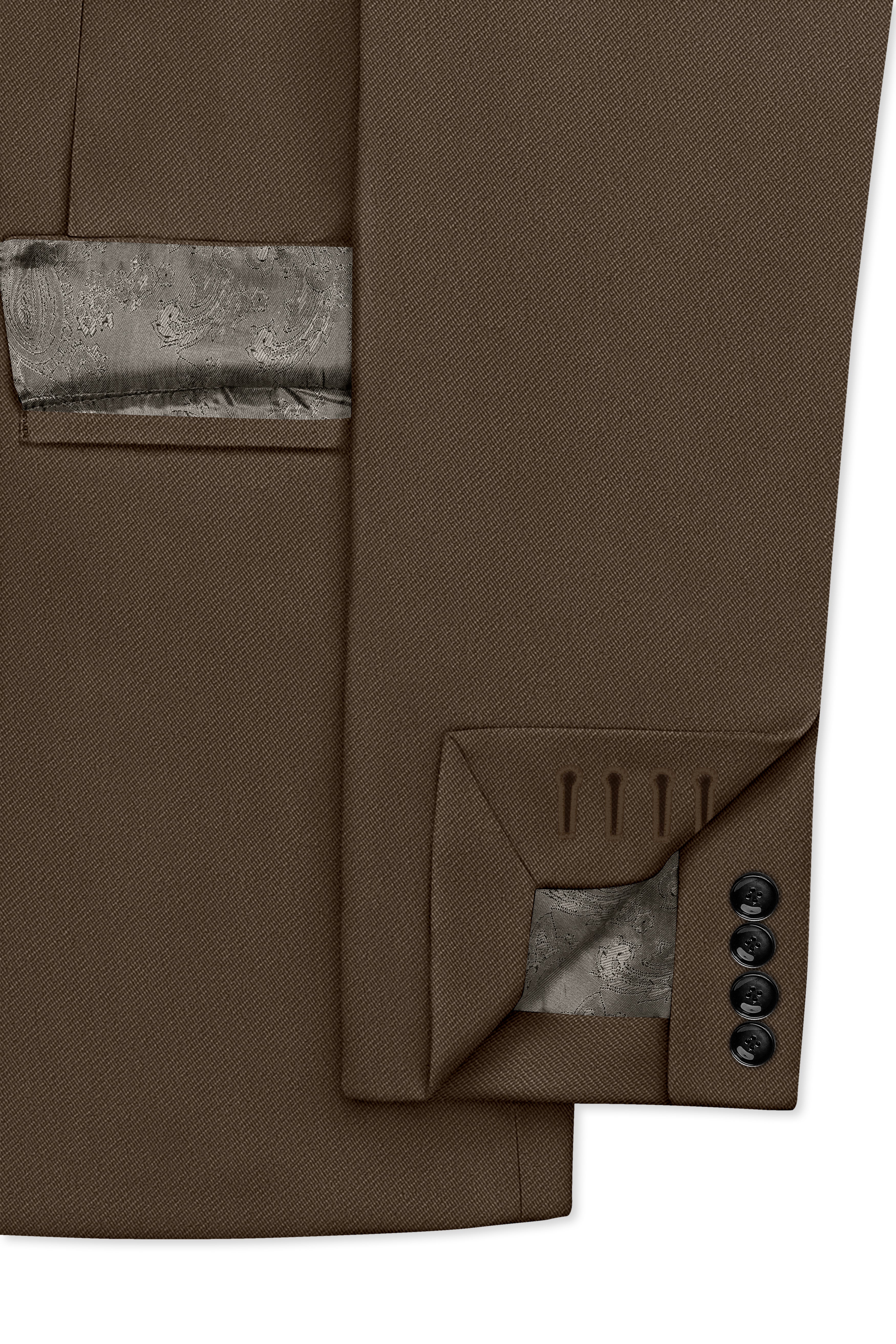 Prestige-Lisbon Brown Wool Rich Slight Stretch Single Breasted Blazer