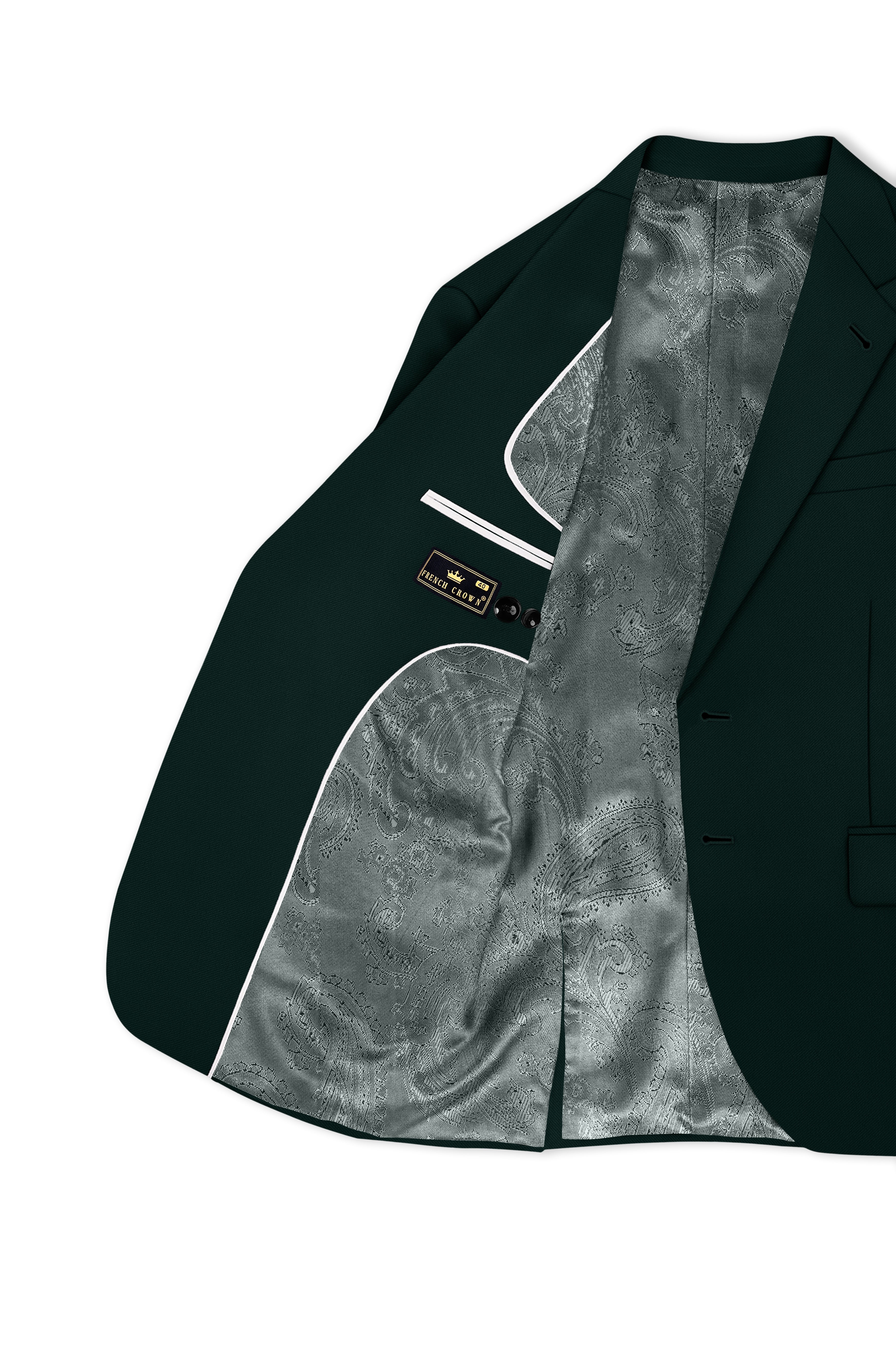 Lustre-Emerald Green Wool Rich Slight Stretch Single Breasted Blazer