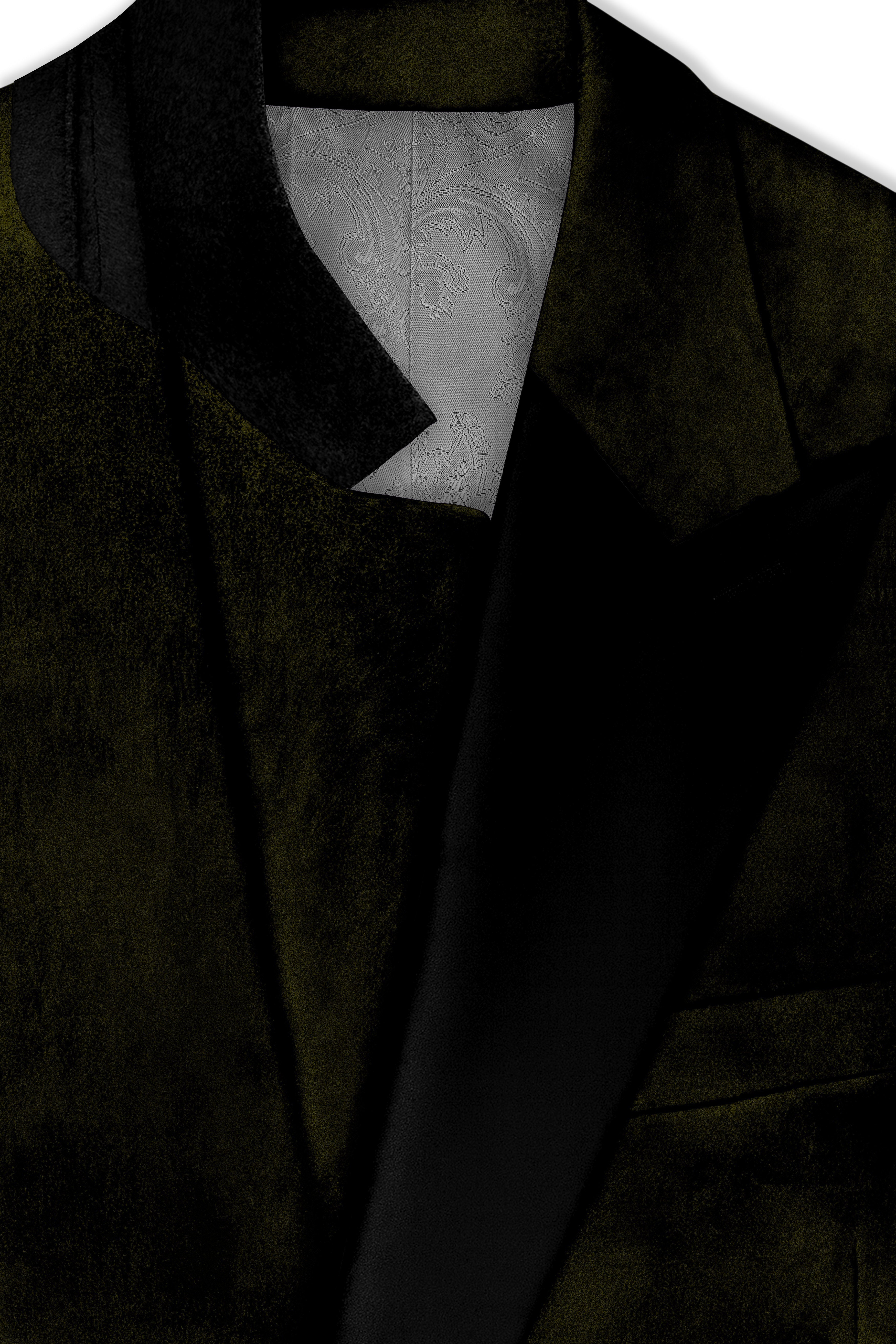 Montverde-Rangoon Green Velvet Peak Lapel Tuxedo Blazer