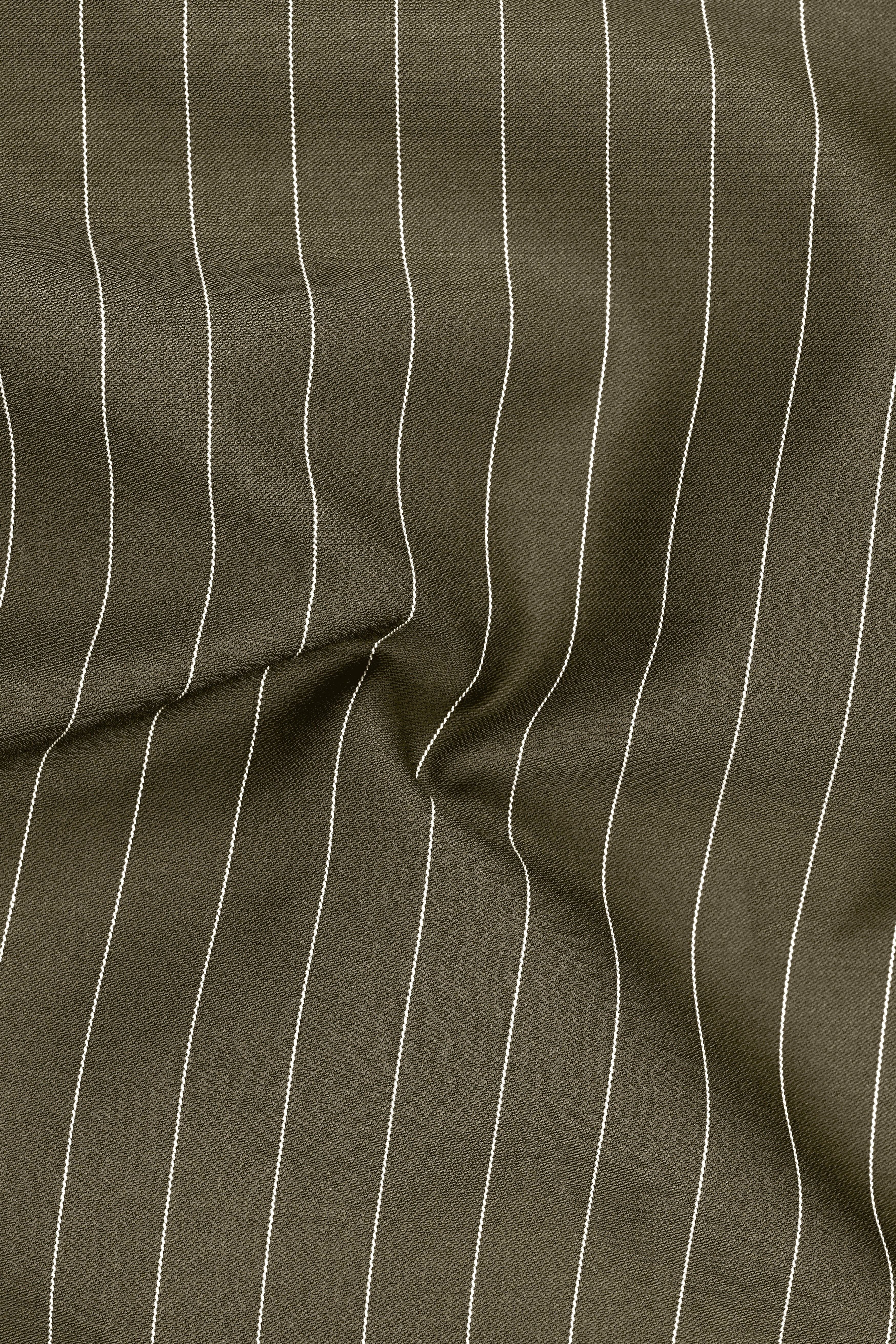 Pinacle-Hamlock Brown And Bright White Chalk Striped Wool Rich Slight Stretch Single Breasted Blazer