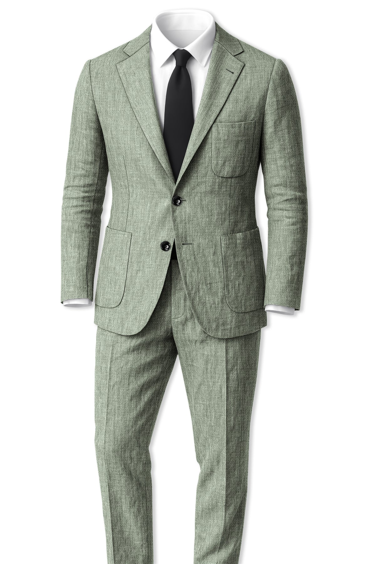 Cypress-Sage Green Luxurious Linen Single Breasted Sports Blazer