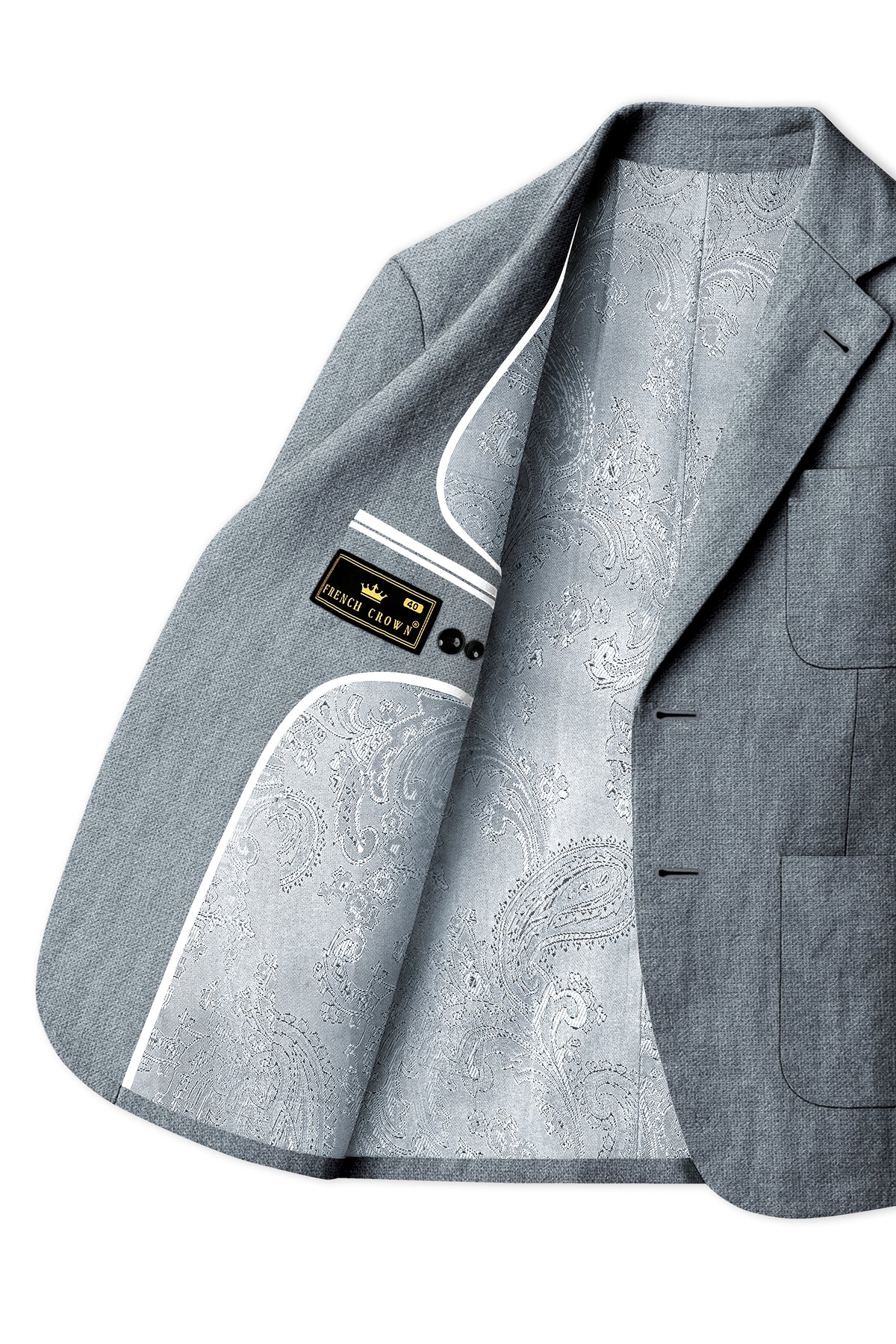 Pewter-Regent Gray Luxurious Linen Single Breasted Sports Blazer