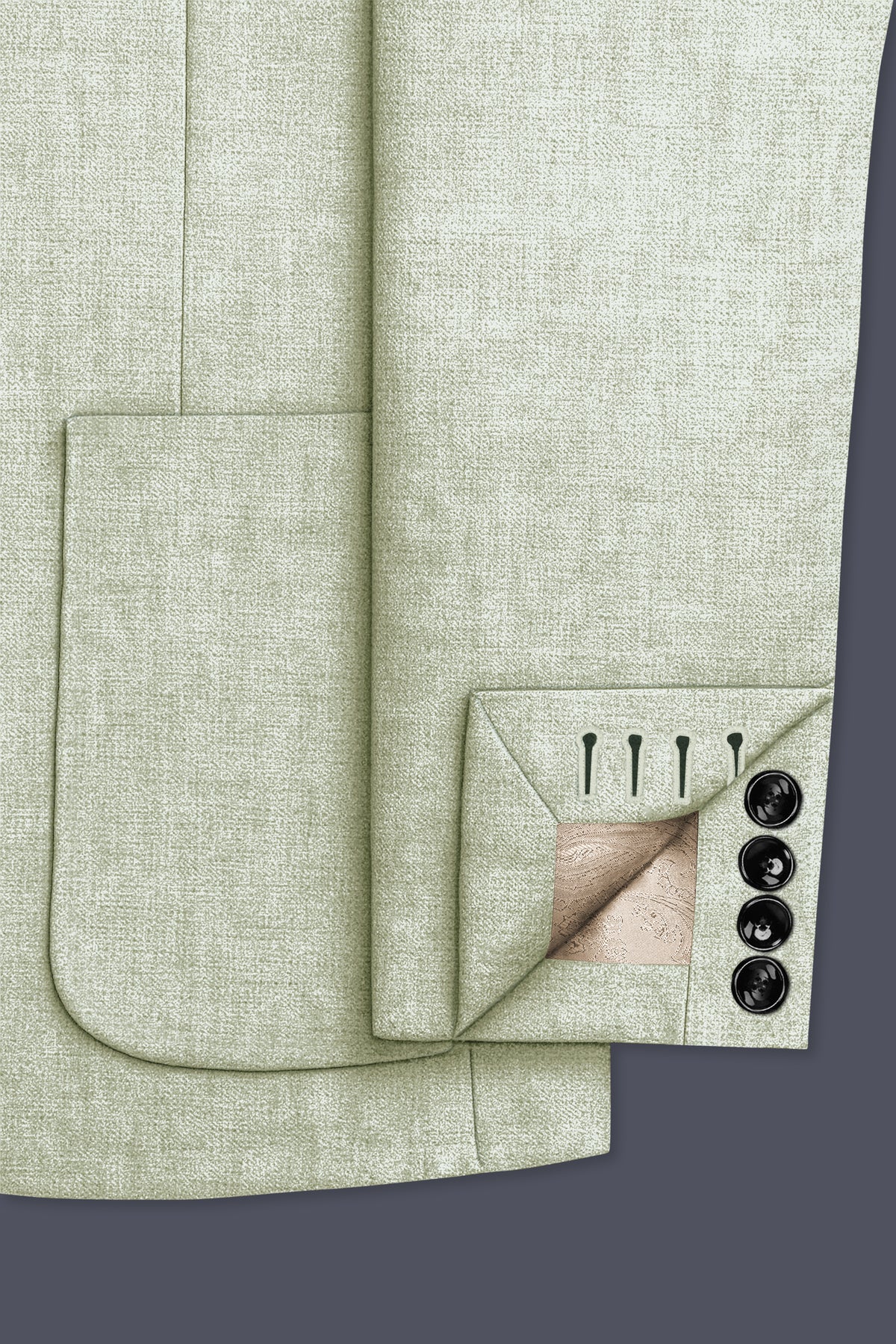 Verdure-Heathered Green Luxurious Linen Single Breasted Sports Blazer