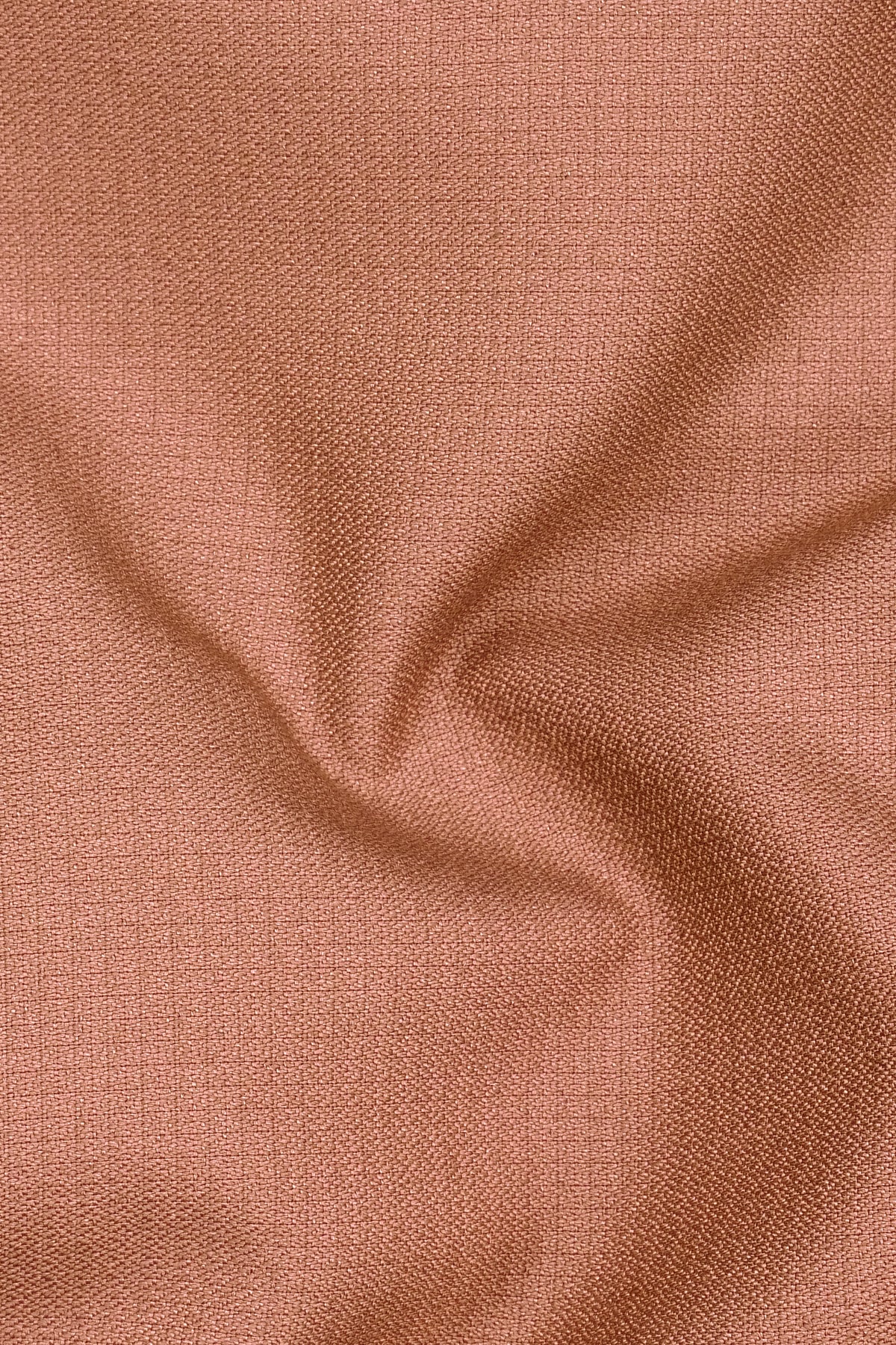Terracotta-Salmon Brown Diamond Textured Wool Rich Slight Stretch Tuxedo Blazer