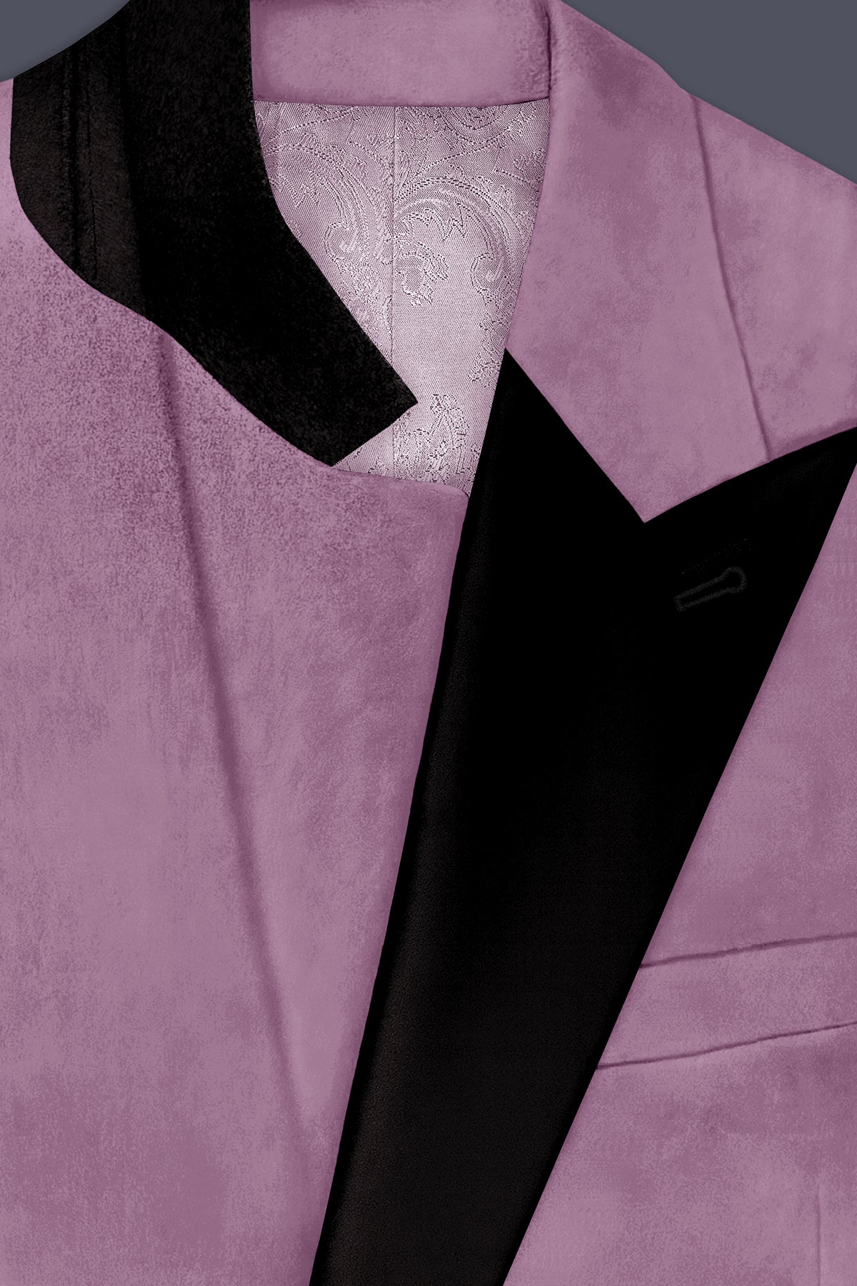 Veloura-Strikemaster Pink Velvet Peak Lapel Tuxedo Blazer