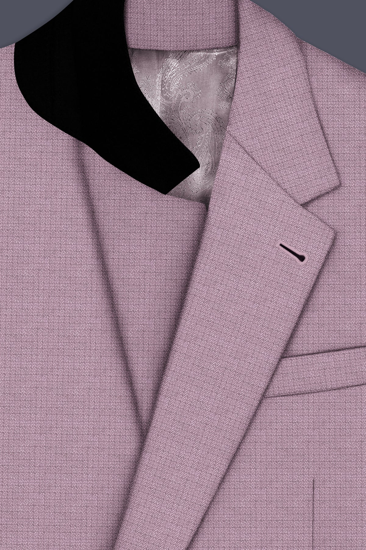 Regalia-Mountbatten Pink Diamond Textured Wool Rich Slight Stretch Single Breasted Blazer