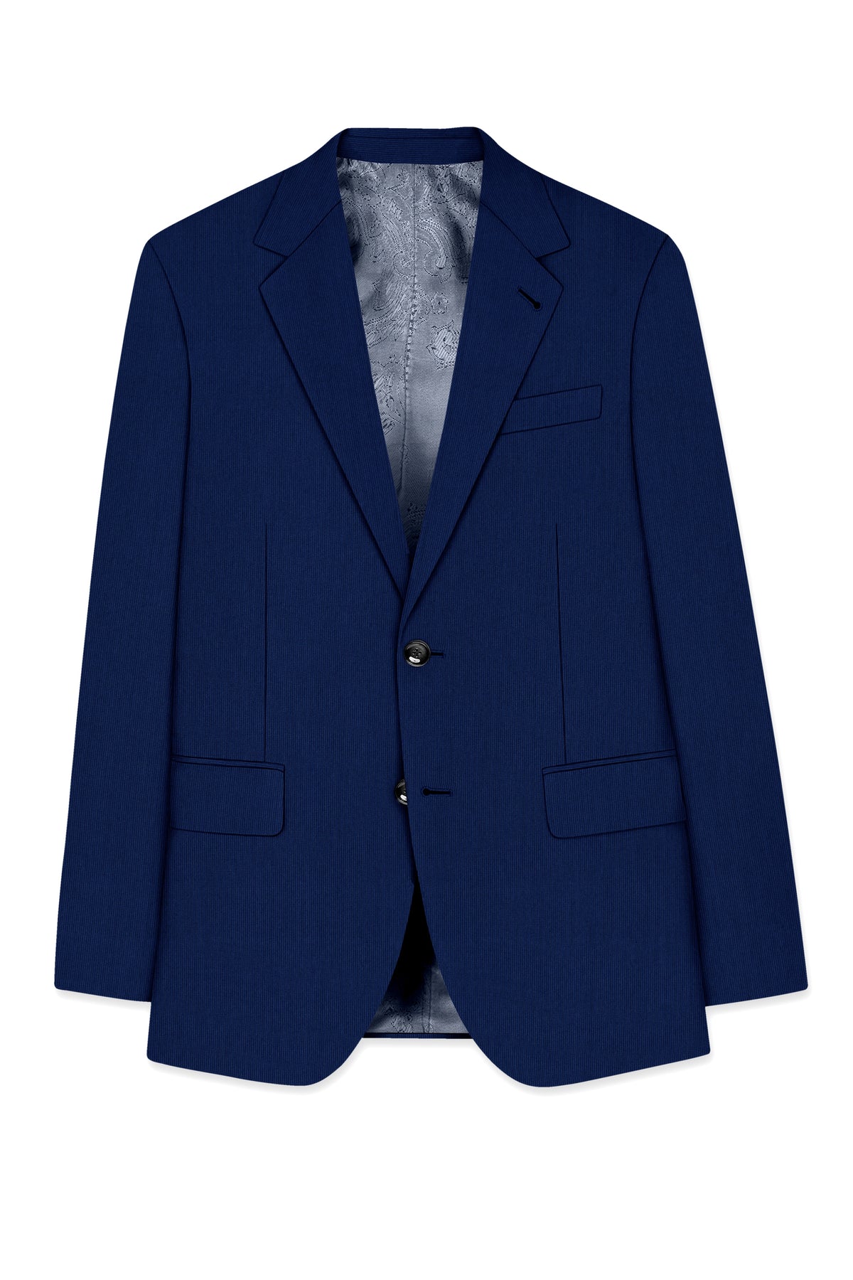 Velmont-Bunting Blue Diamond Textured Wool Rich Slight Stretch Single Breasted Blazer