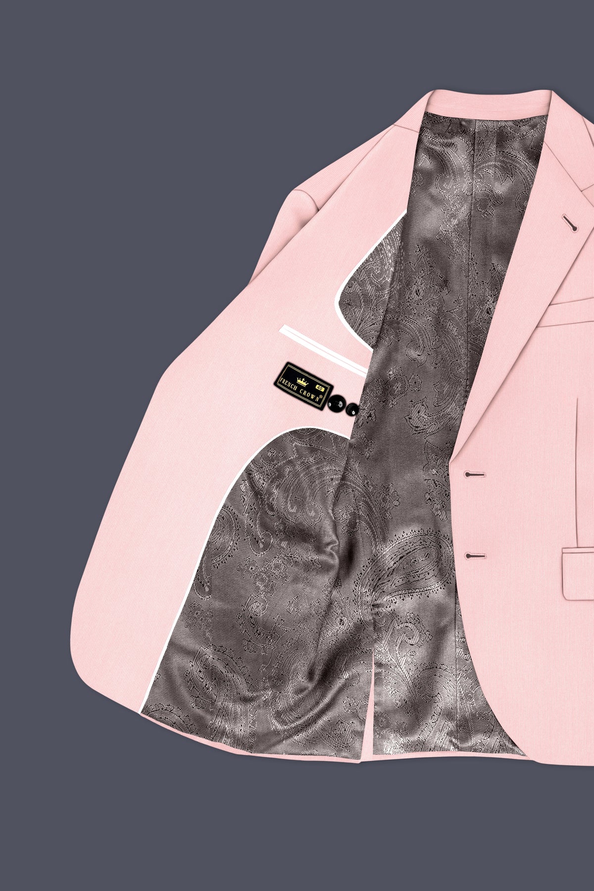Elara-Cosmos Pink Diamond Textured Wool Rich Slight Stretch Single Breasted Blazer