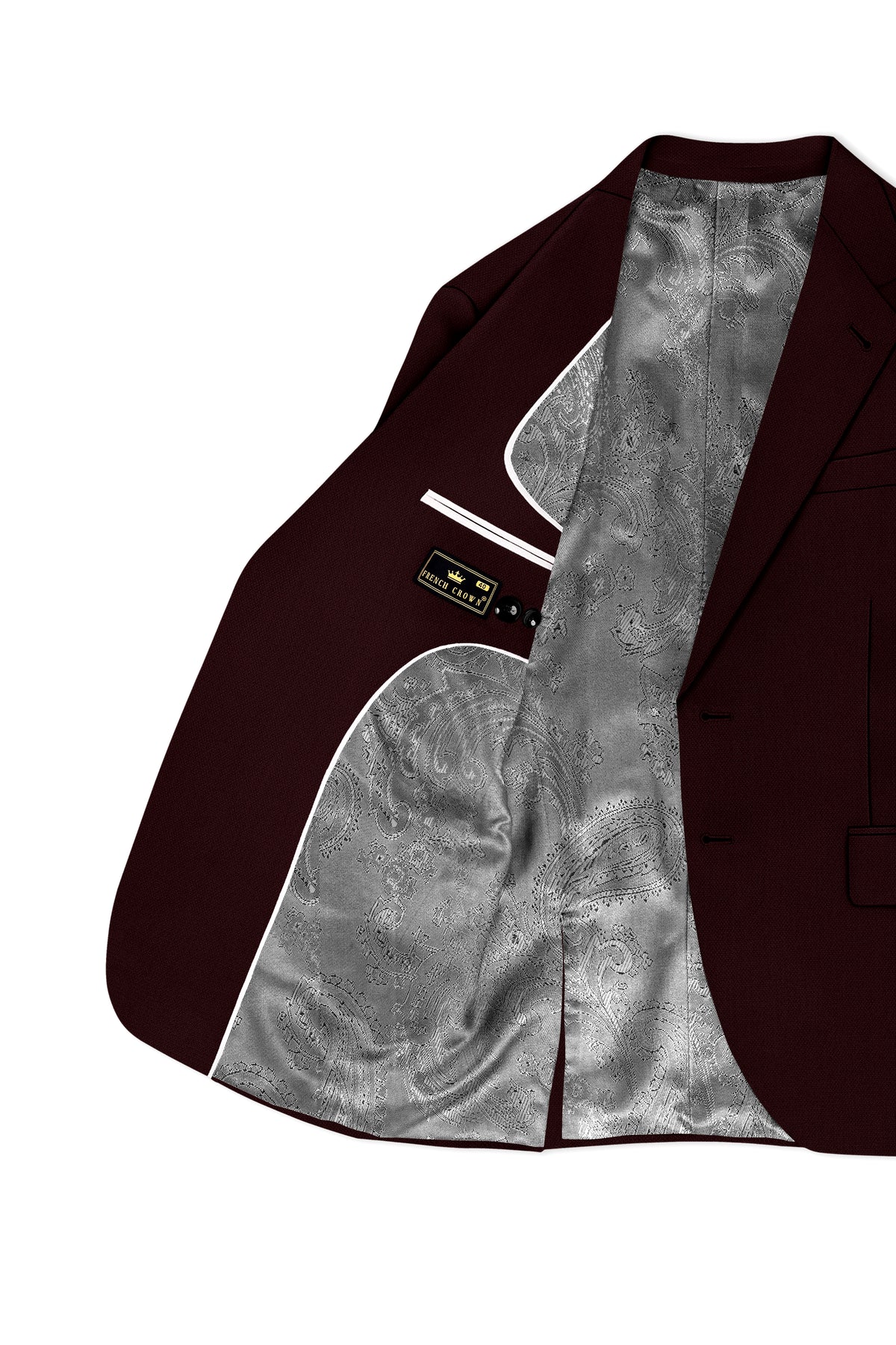 Ardent-Creole Maroon Diamond Textured Wool Rich Slight Stretch Single Breasted Blazer
