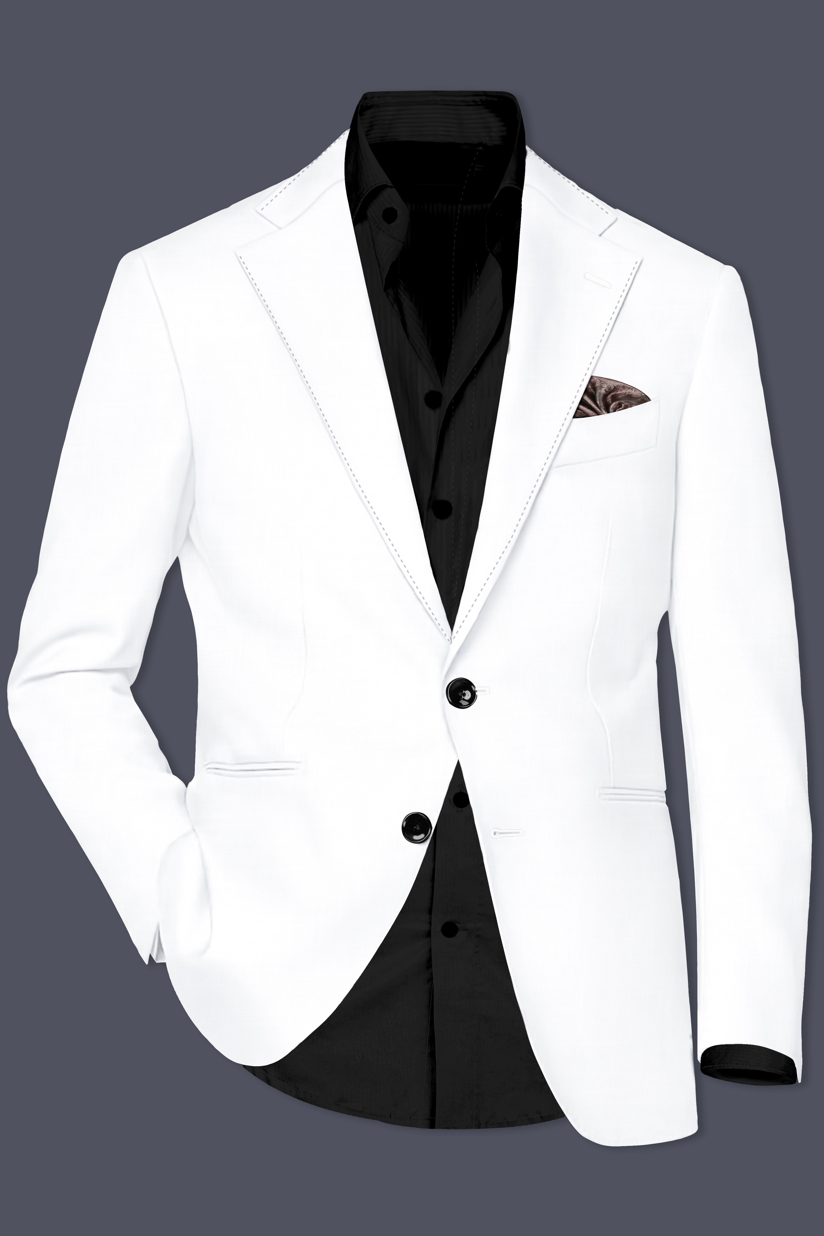 Bright White Luxurious Linen Designer Blazer