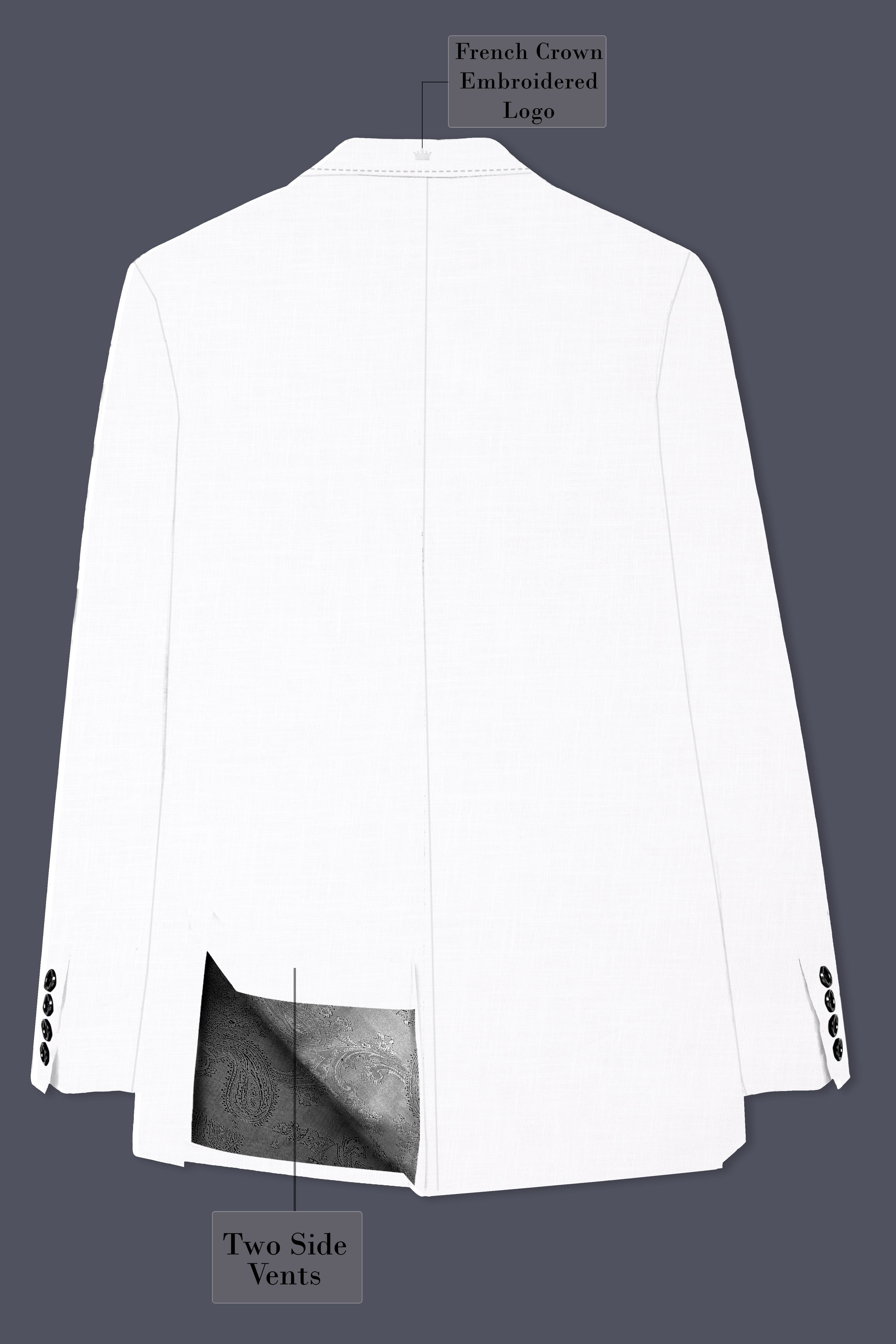 Bright White Luxurious Linen Designer Blazer