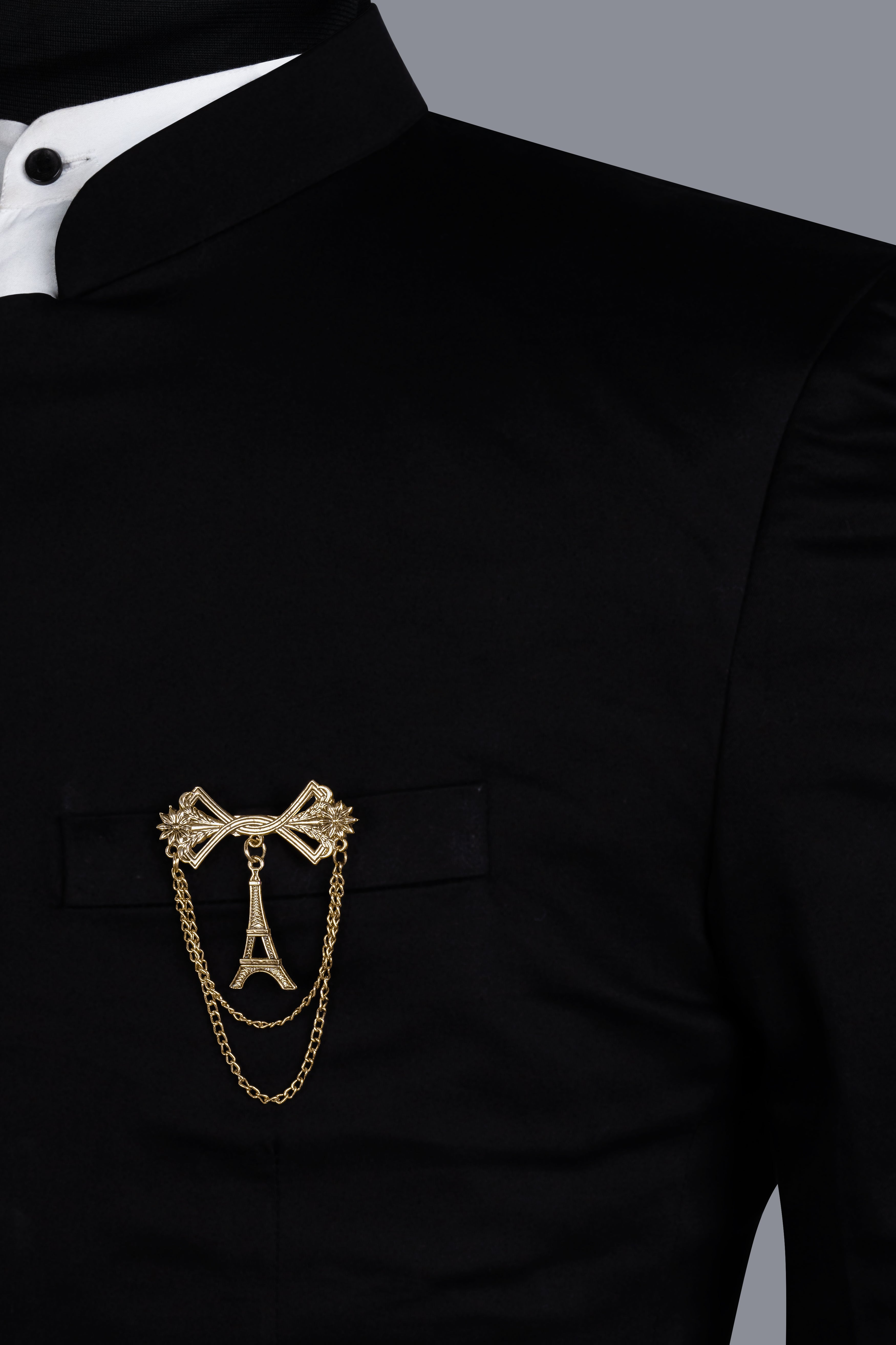 Vintage Lillian And Eiffel Tower Designer Gold Tone Brooch