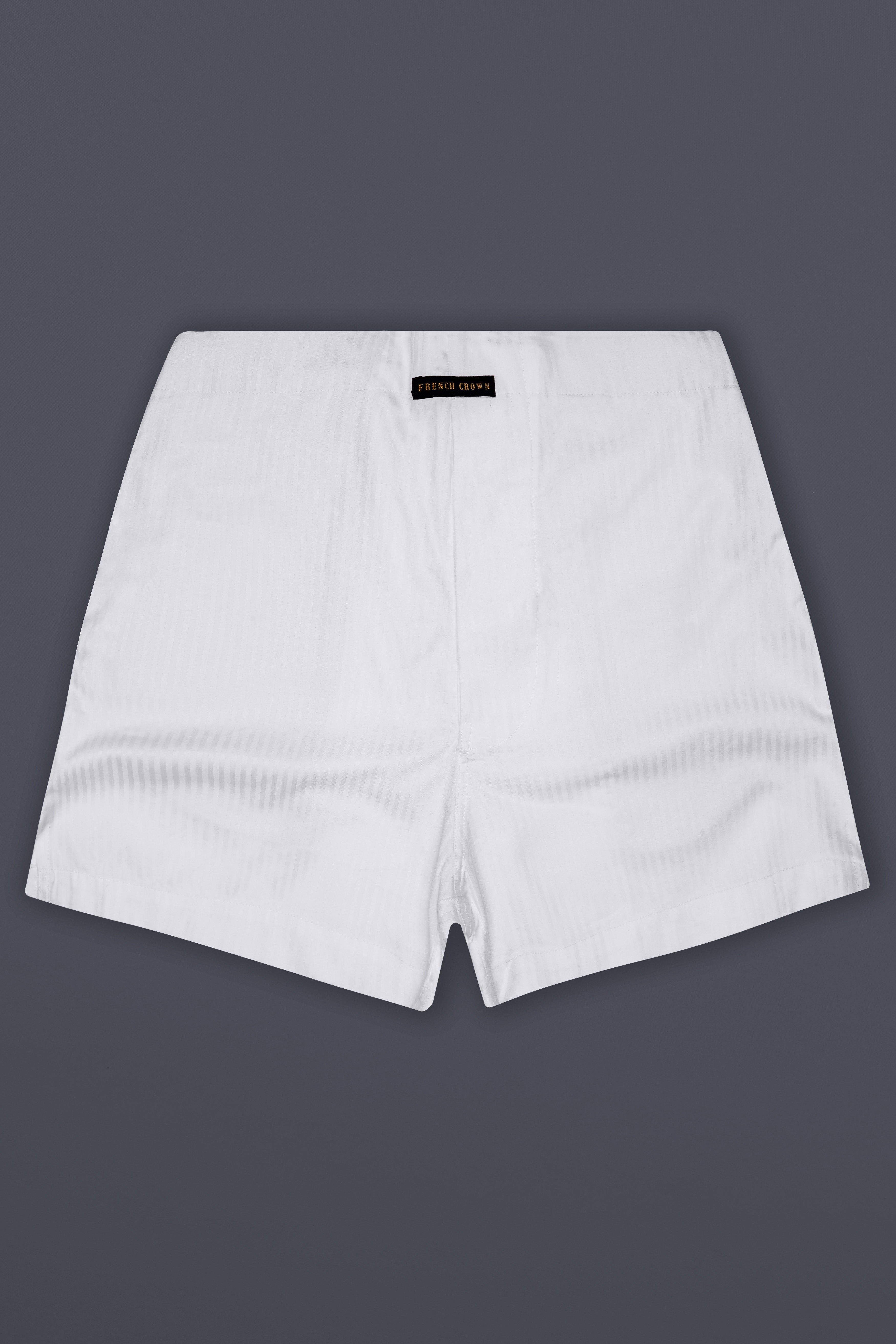 White Premium Jacquard Striped Cotton Boxers