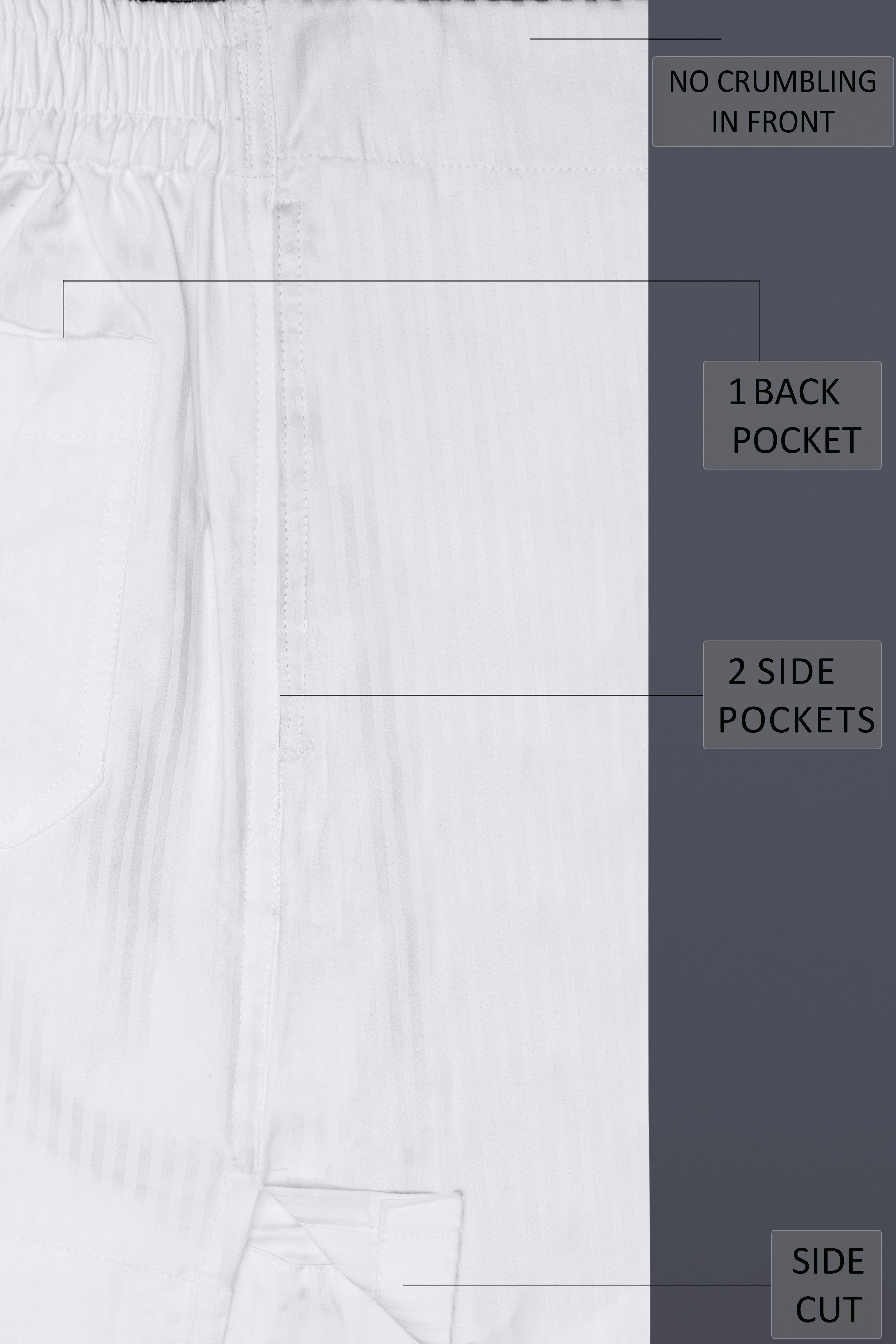 White Premium Jacquard Striped Cotton Boxers