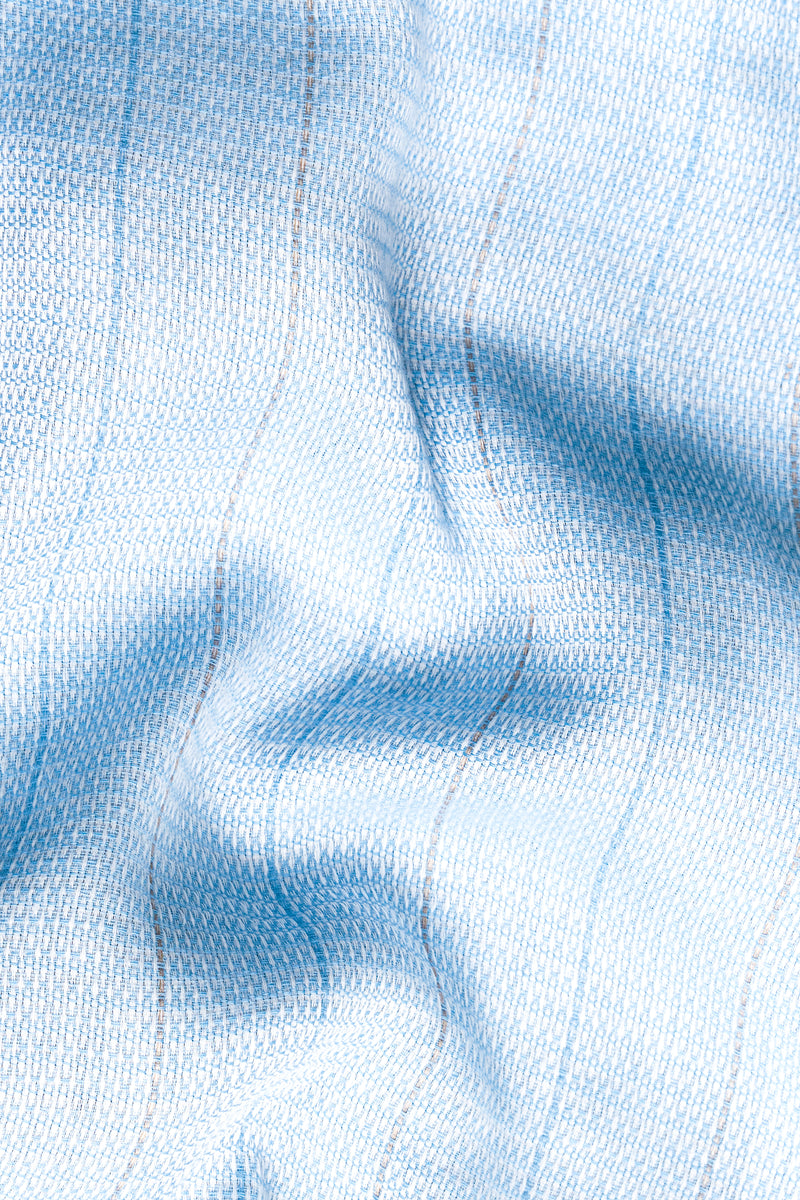 Glacier Blue With Tufts And Falcon Brown Textured Premium Giza Cotton Boxer