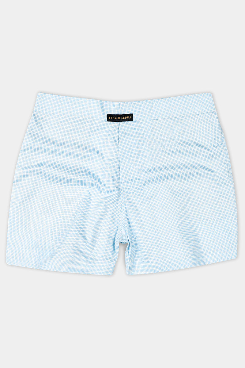 Beau Blue With White Checkered Royal Oxford Boxer