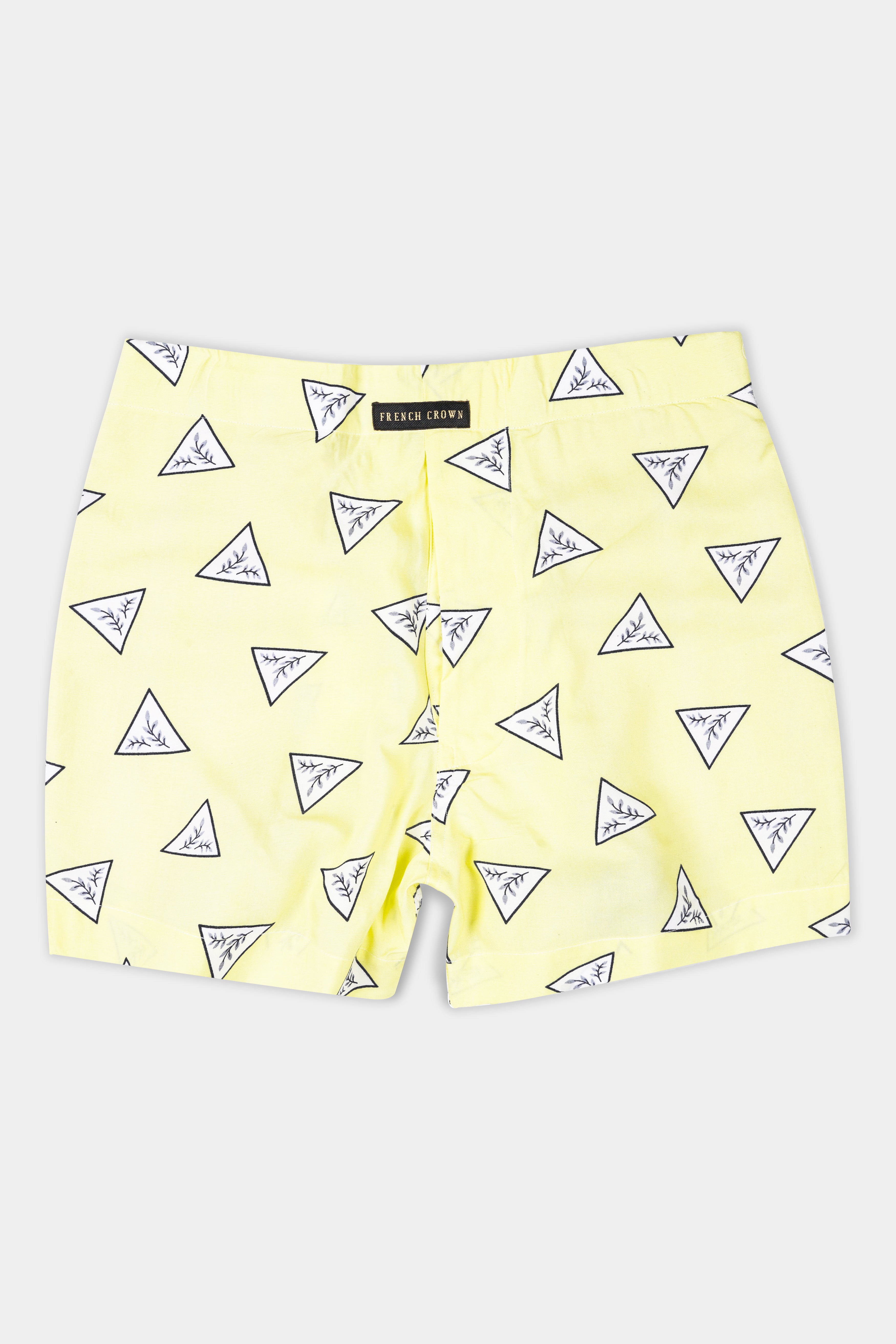 Astra Yellow Triangle Printed Premium Cotton Boxer BX556-28, BX556-30, BX556-32, BX556-34, BX556-36, BX556-38, BX556-40, BX556-42, BX556-44