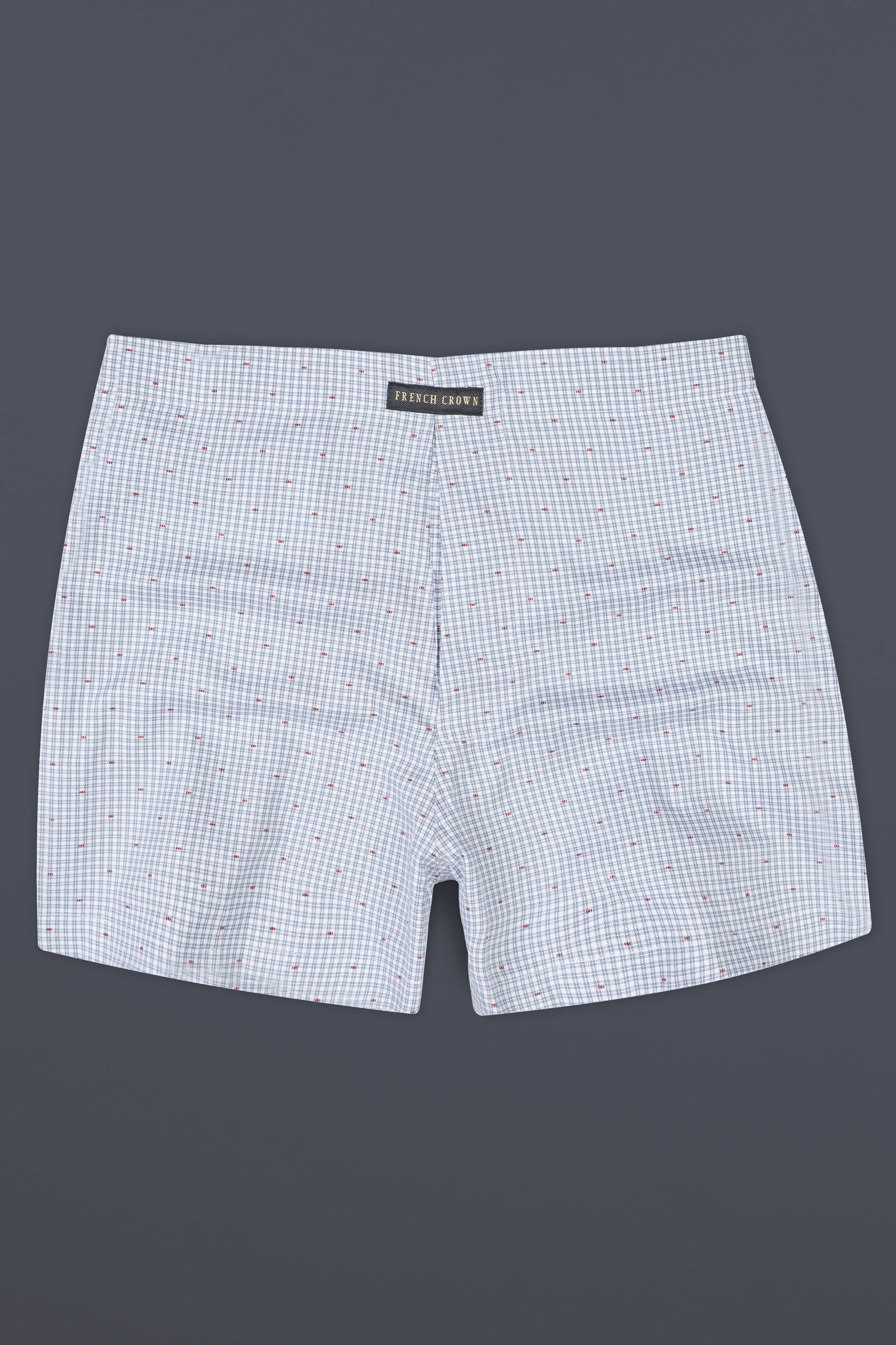 Dusk Blue and White Checkered Royal Oxford Boxer