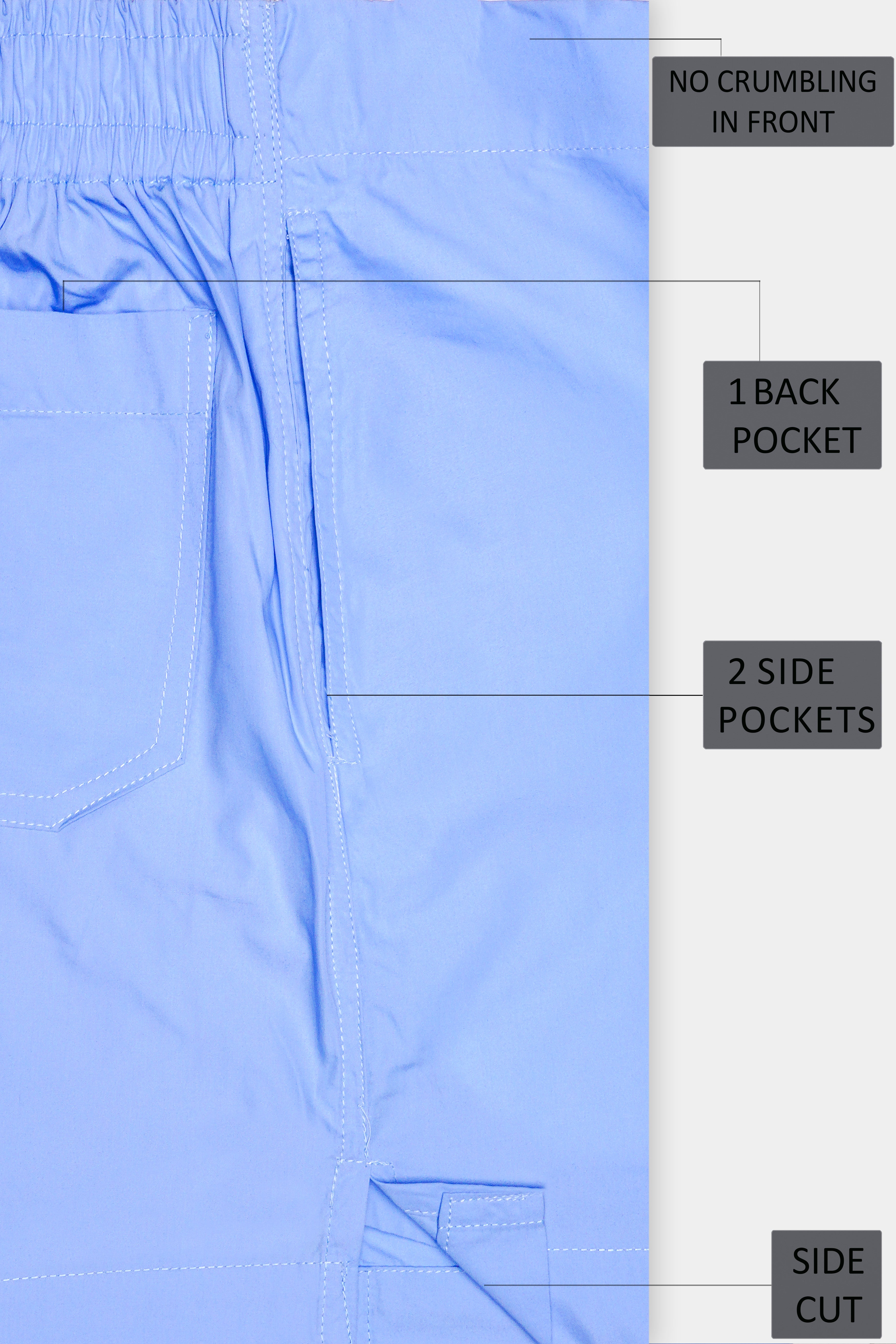 Melrose Blue Plain Solid Premium Giza Cotton Boxer