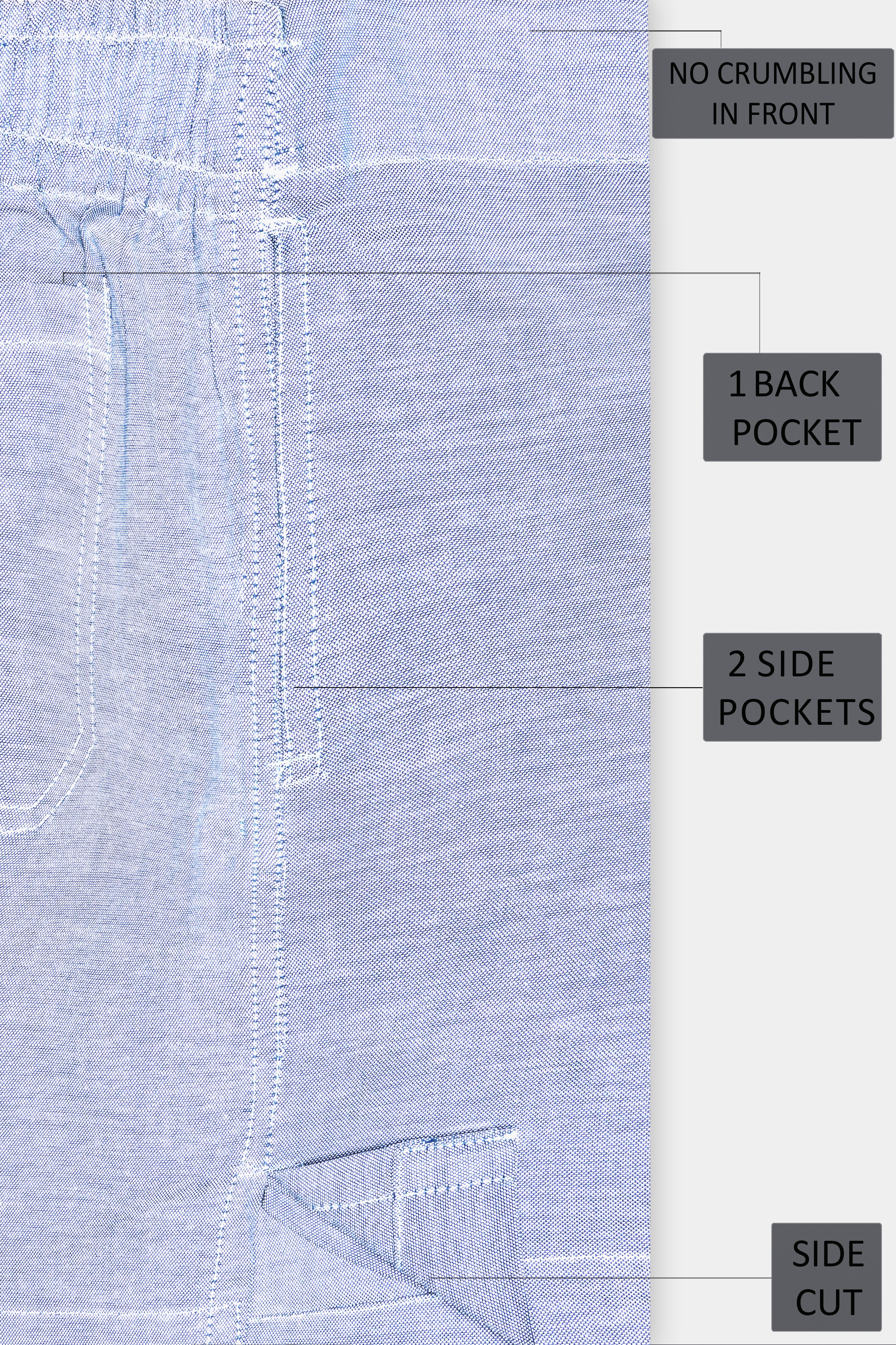 Casper Blue Textured Oxford Premium Cotton Boxer