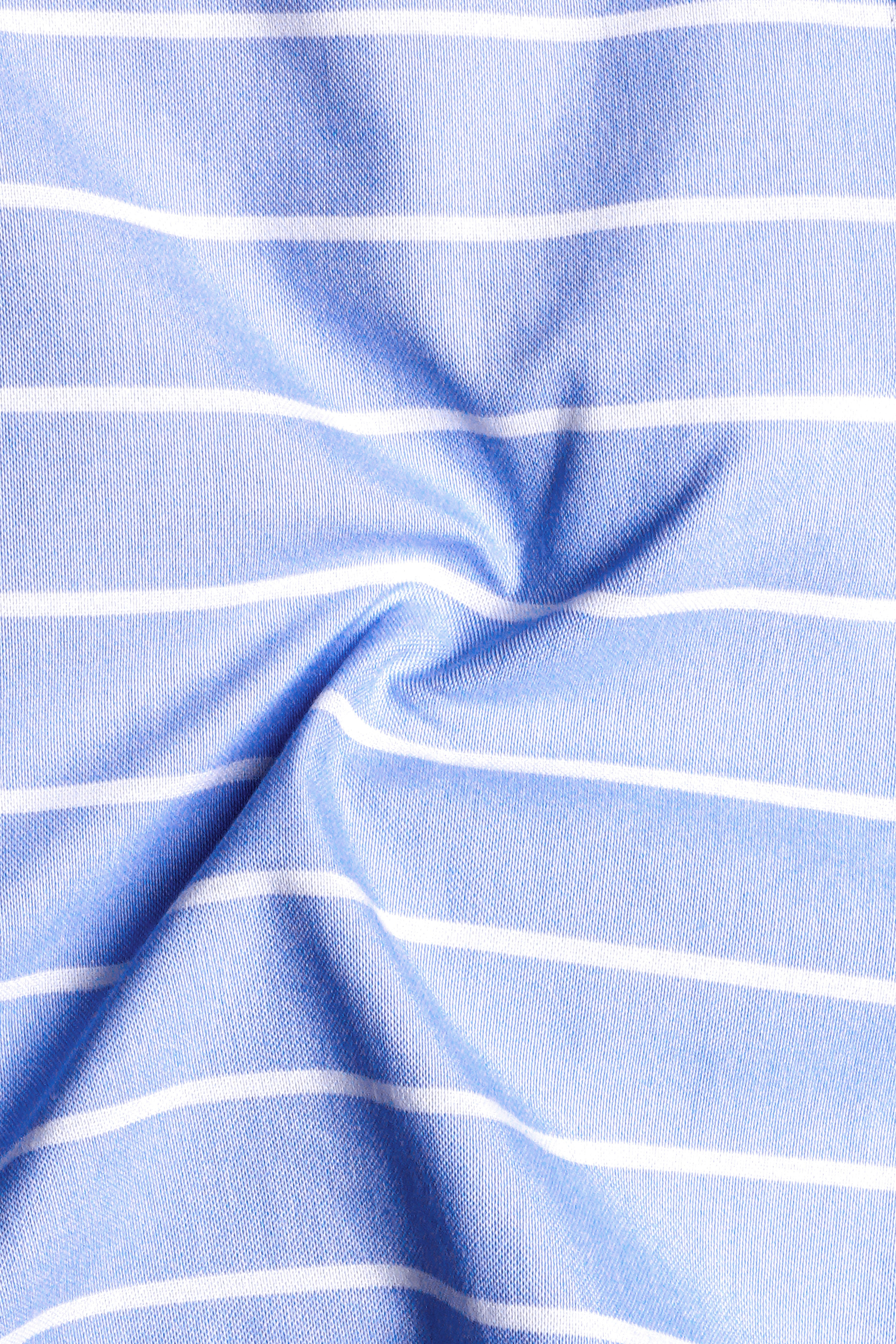 Periwinkle Blue and White Horizontal Striped Oxford Premium Cotton Boxer