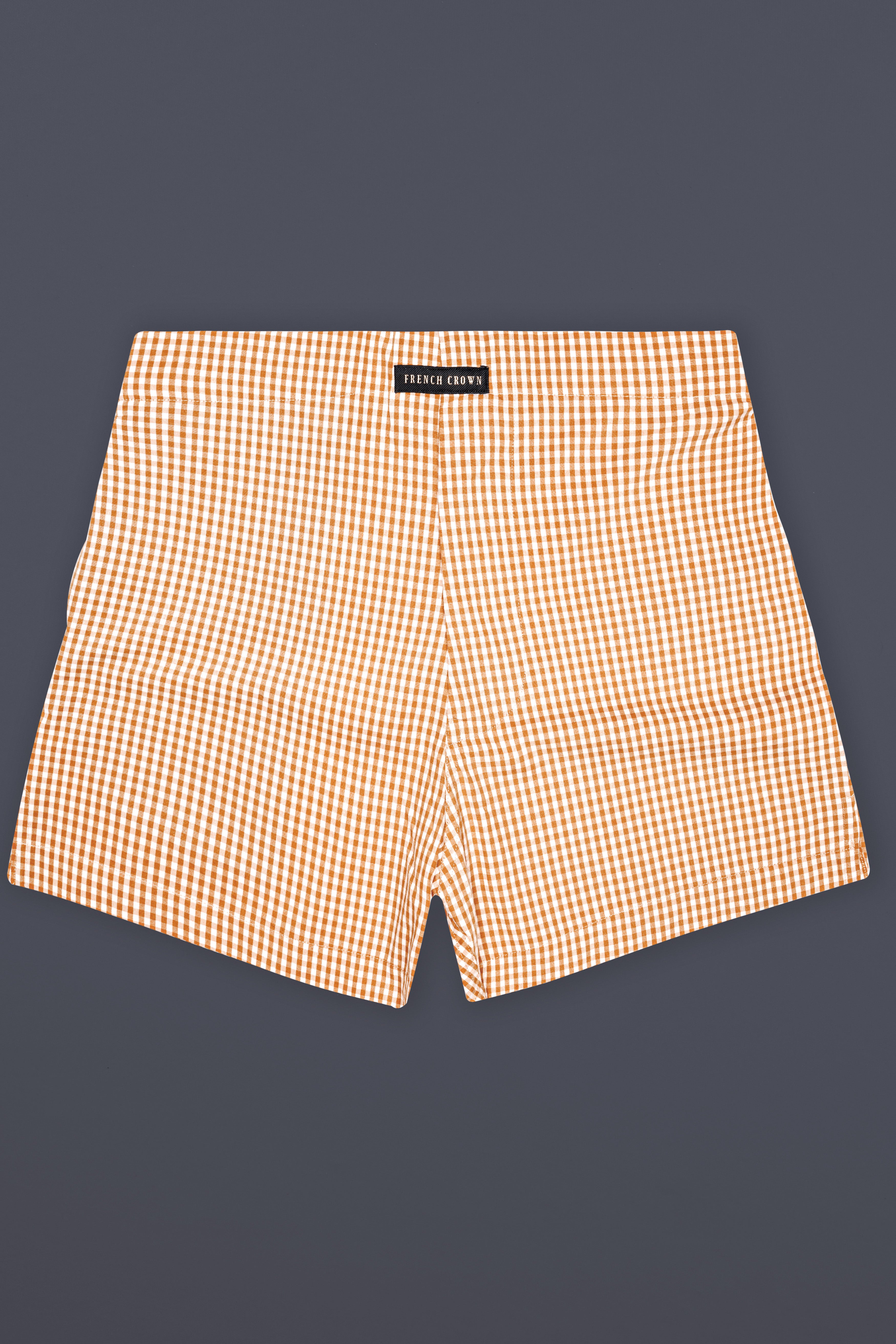 Persian Orange and white Plaid Poplin Premium Cotton Boxer