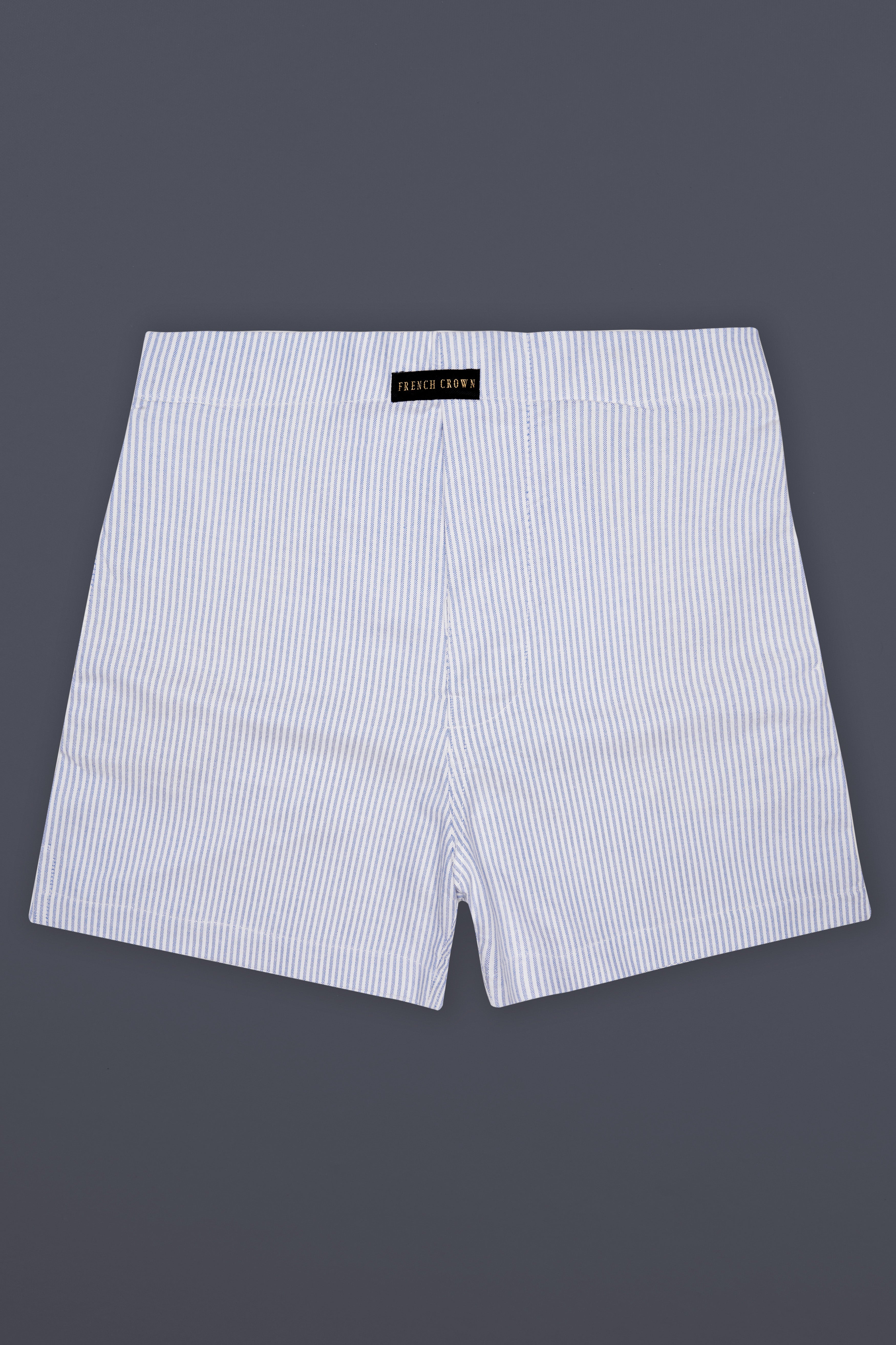 Gray Blue and White Pin Striped Oxford Premium Cotton Boxer
