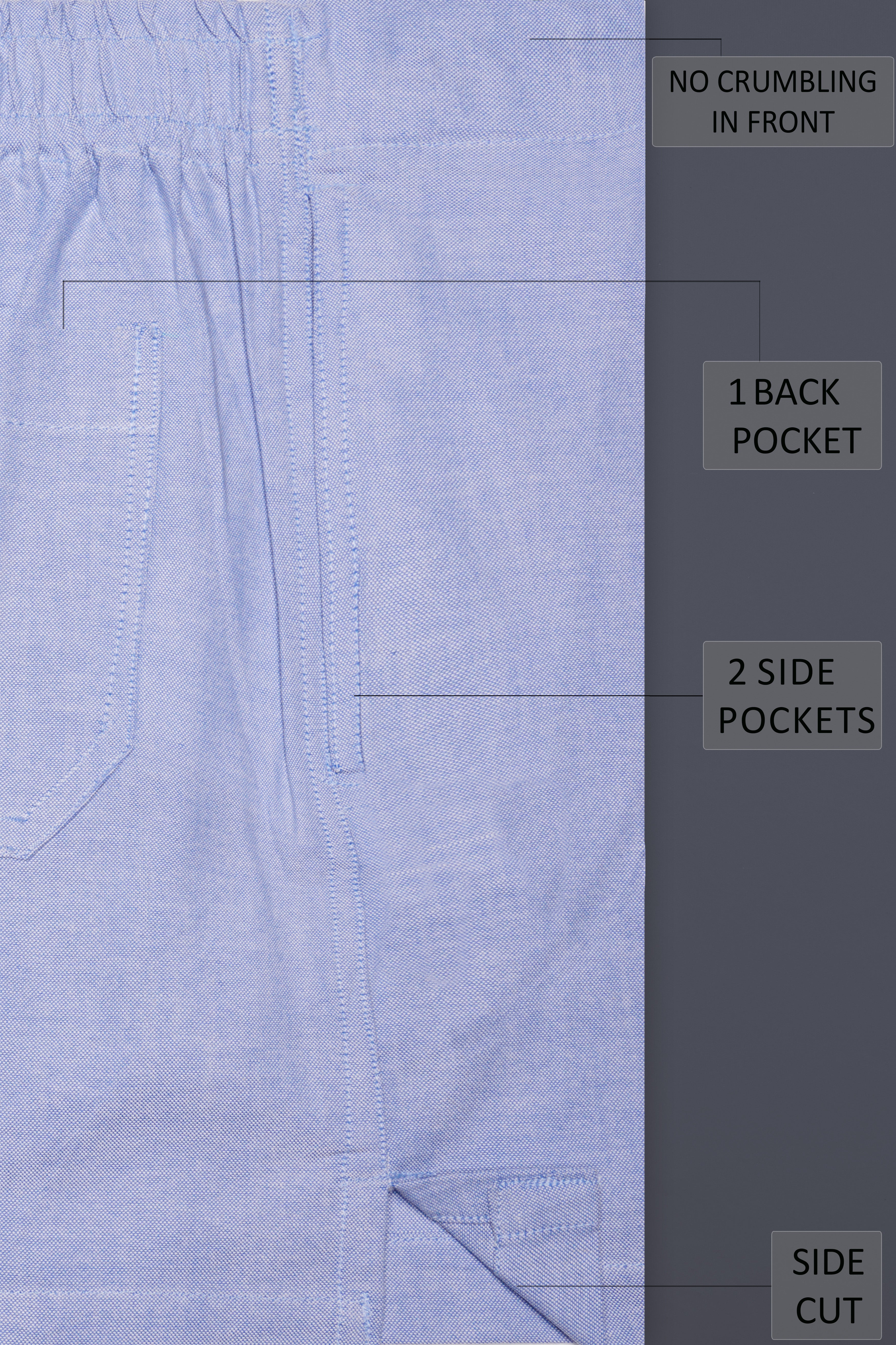 Rock Blue Dobby Textured Premium Cotton Boxer