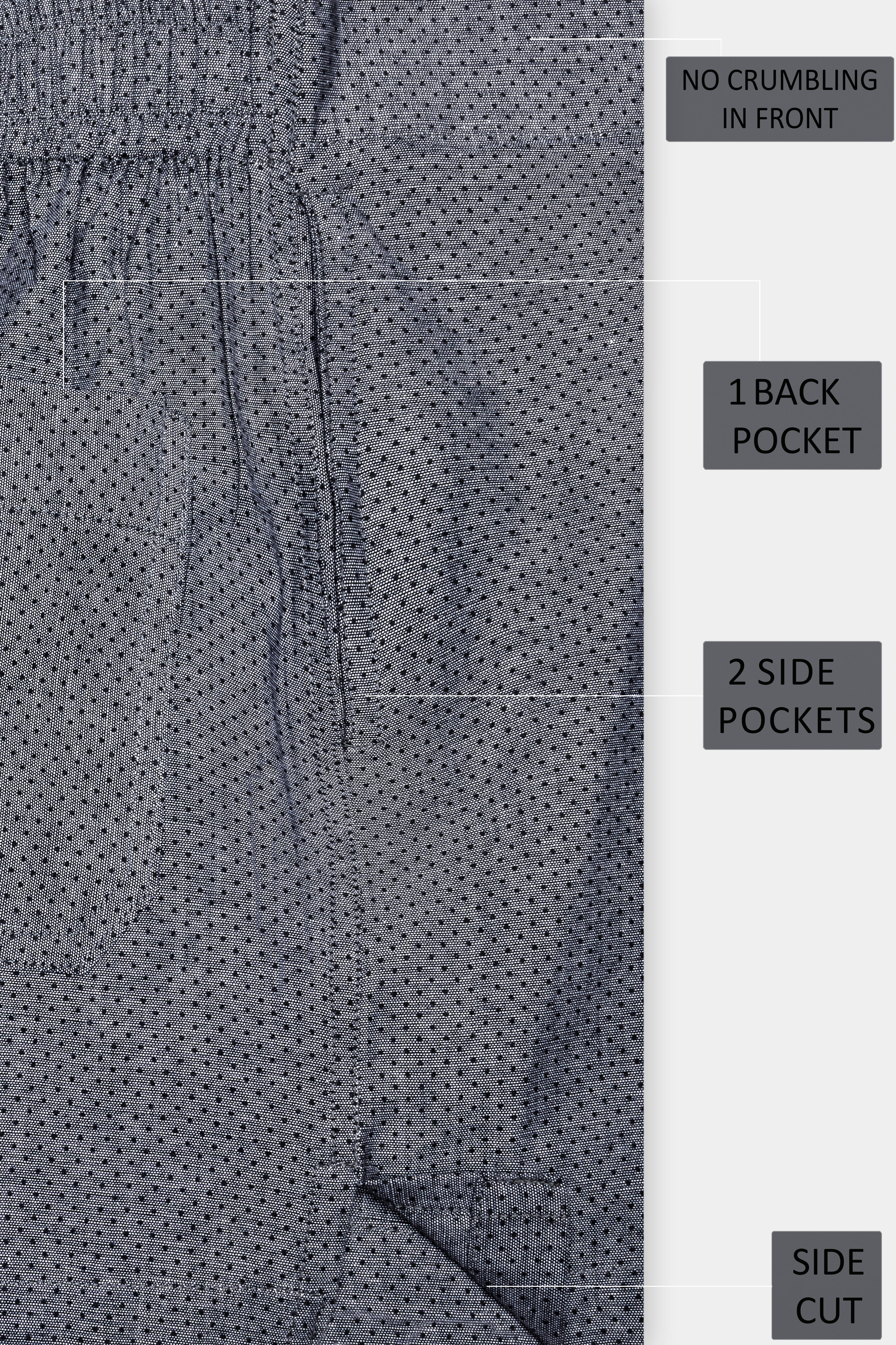 Mid Gray Dotted Dobby Textured Premium Cotton Boxer