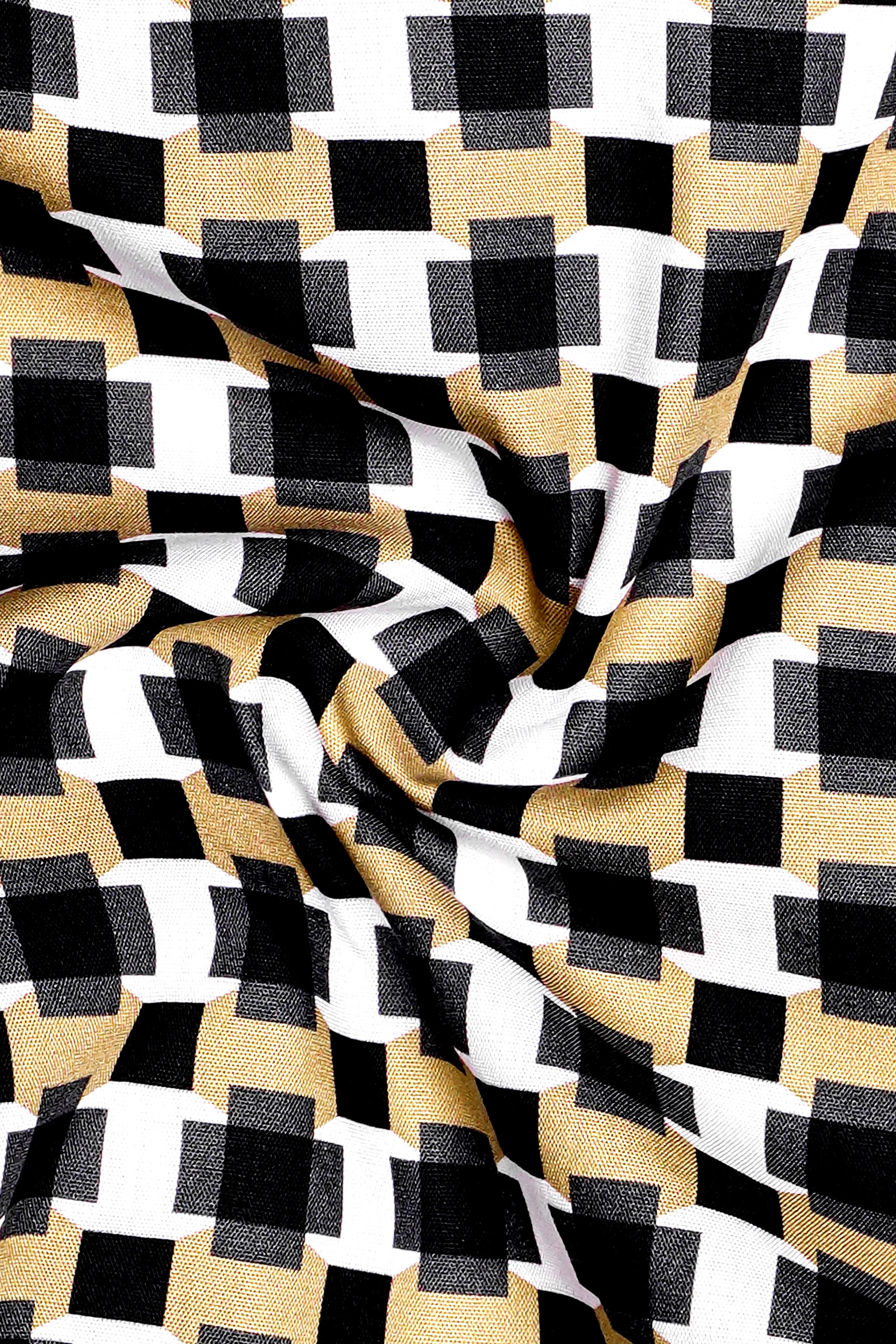 Apache Cream and Black Printed Jacquard Cotton Boxer
