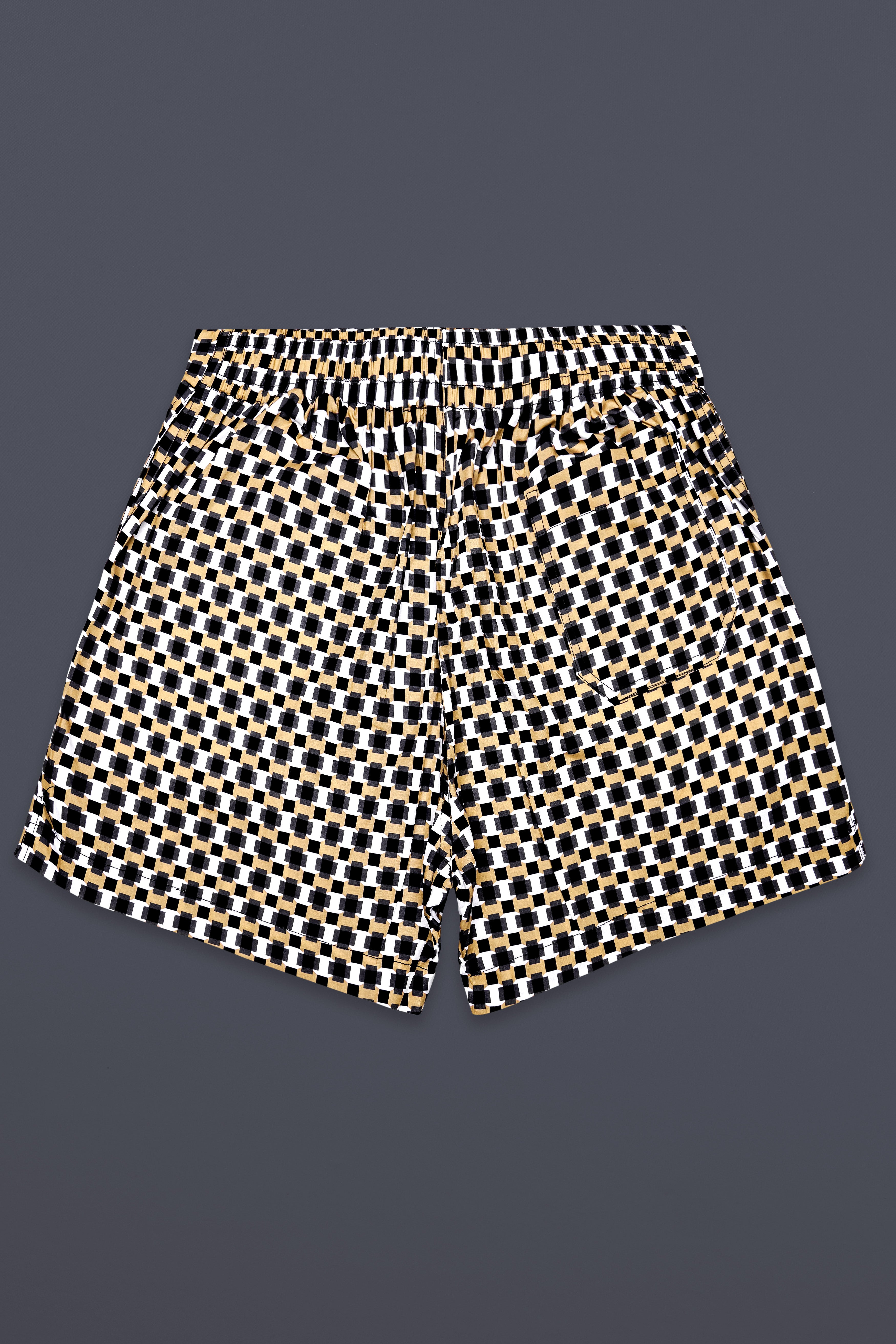 Apache Cream and Black Printed Jacquard Cotton Boxer