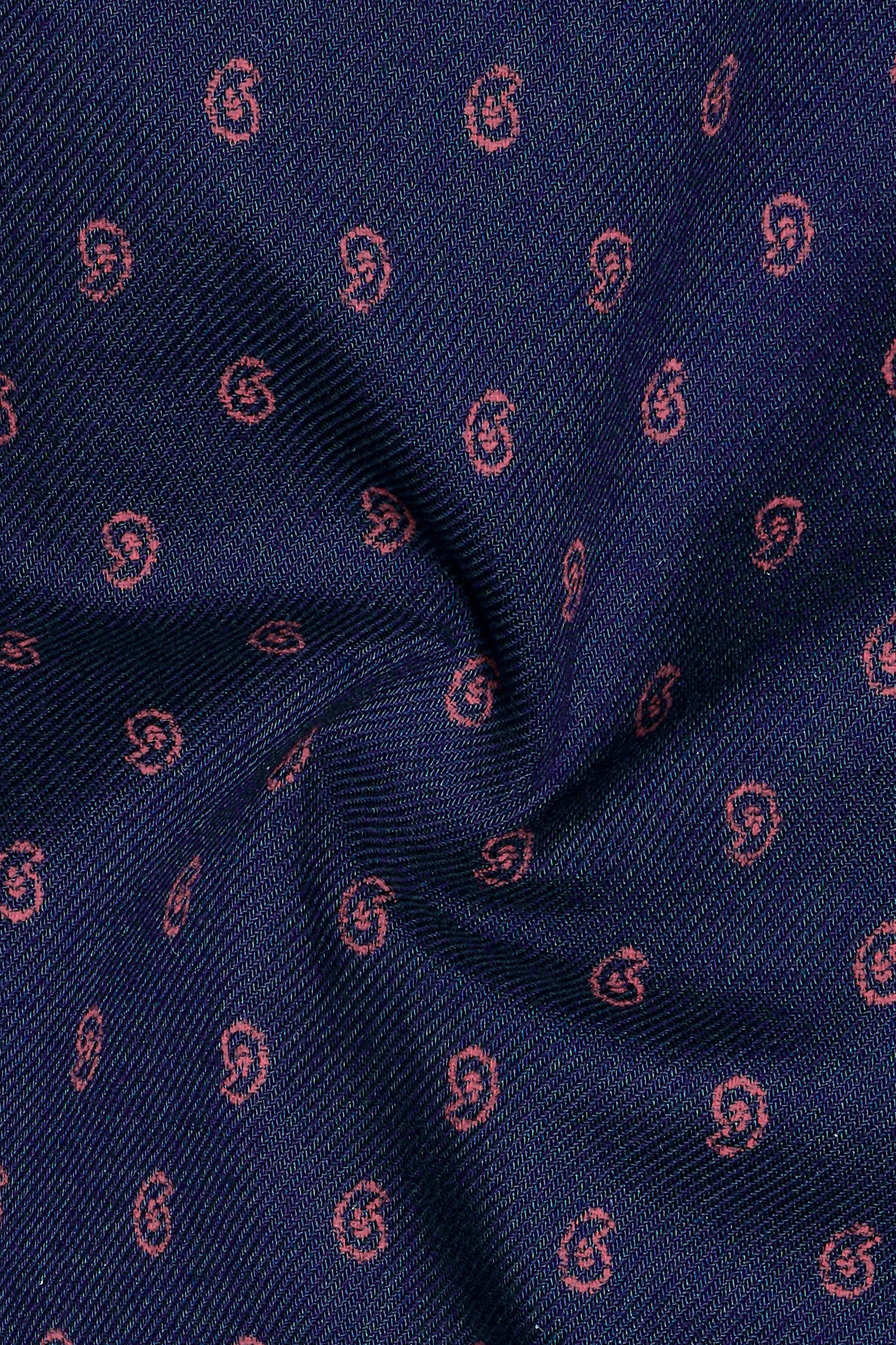 Dark Blue and Bush Red Printed Poplin Cotton Boxer