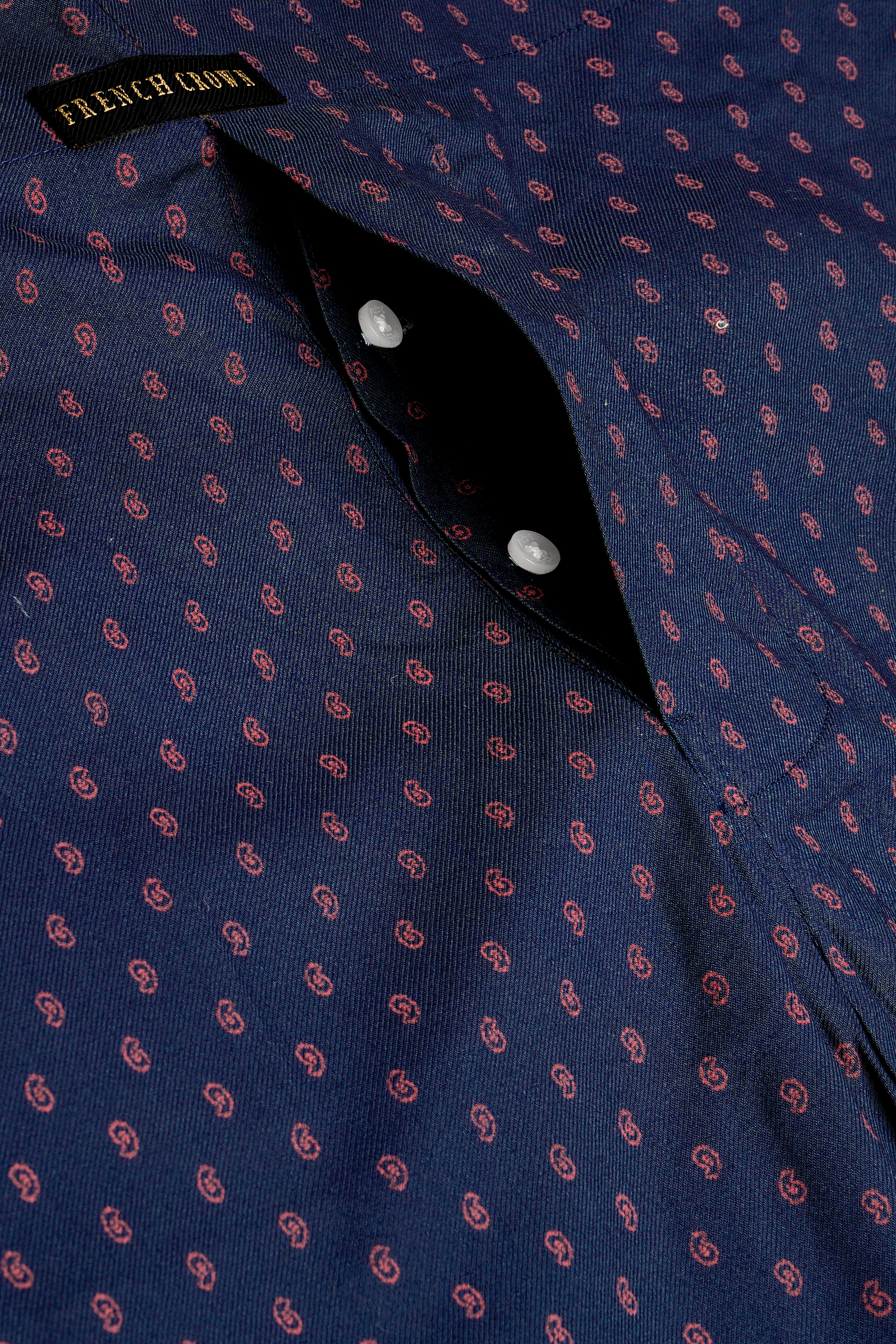 Dark Blue and Bush Red Printed Poplin Cotton Boxer