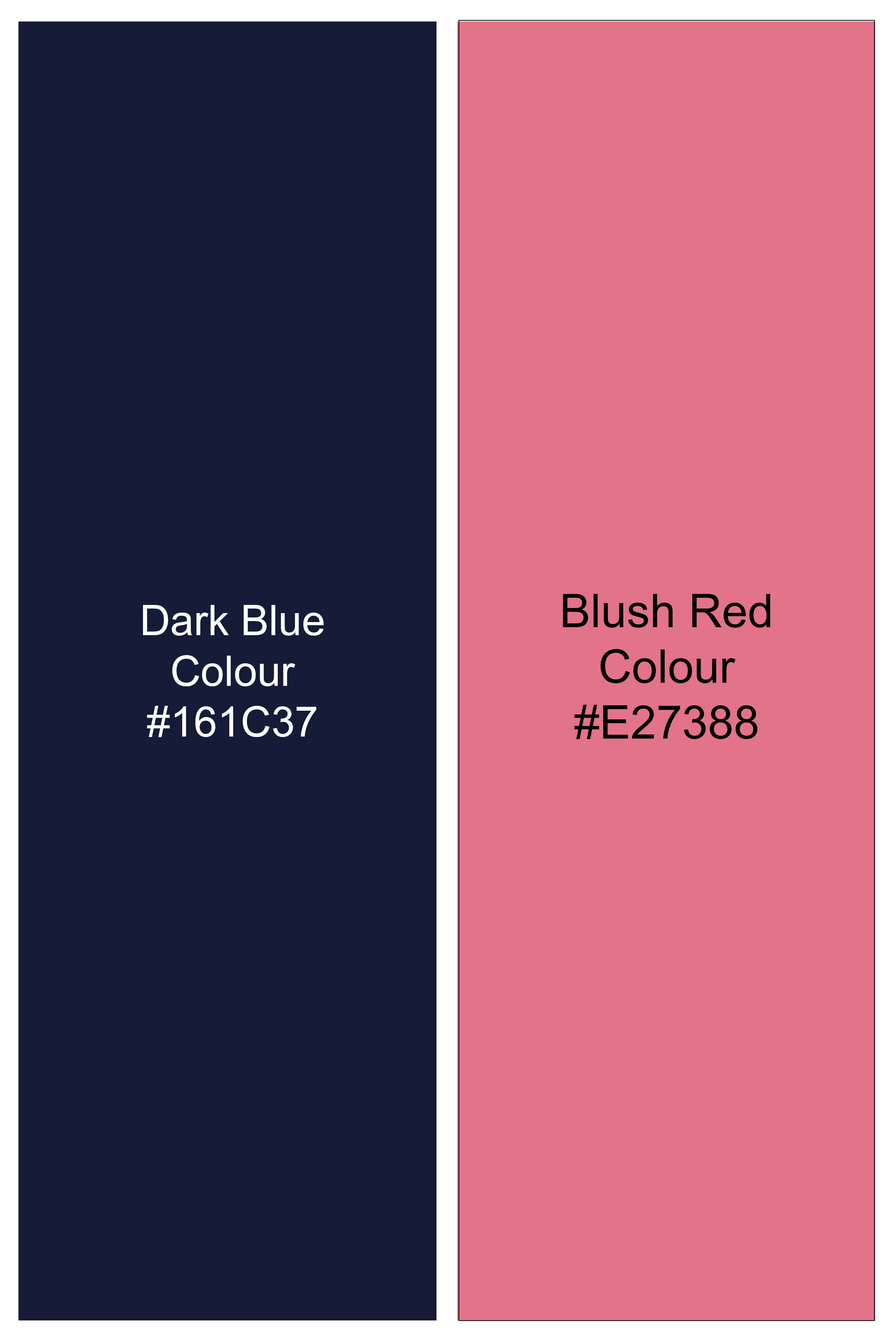 Dark Blue and Bush Red Printed Poplin Cotton Boxer